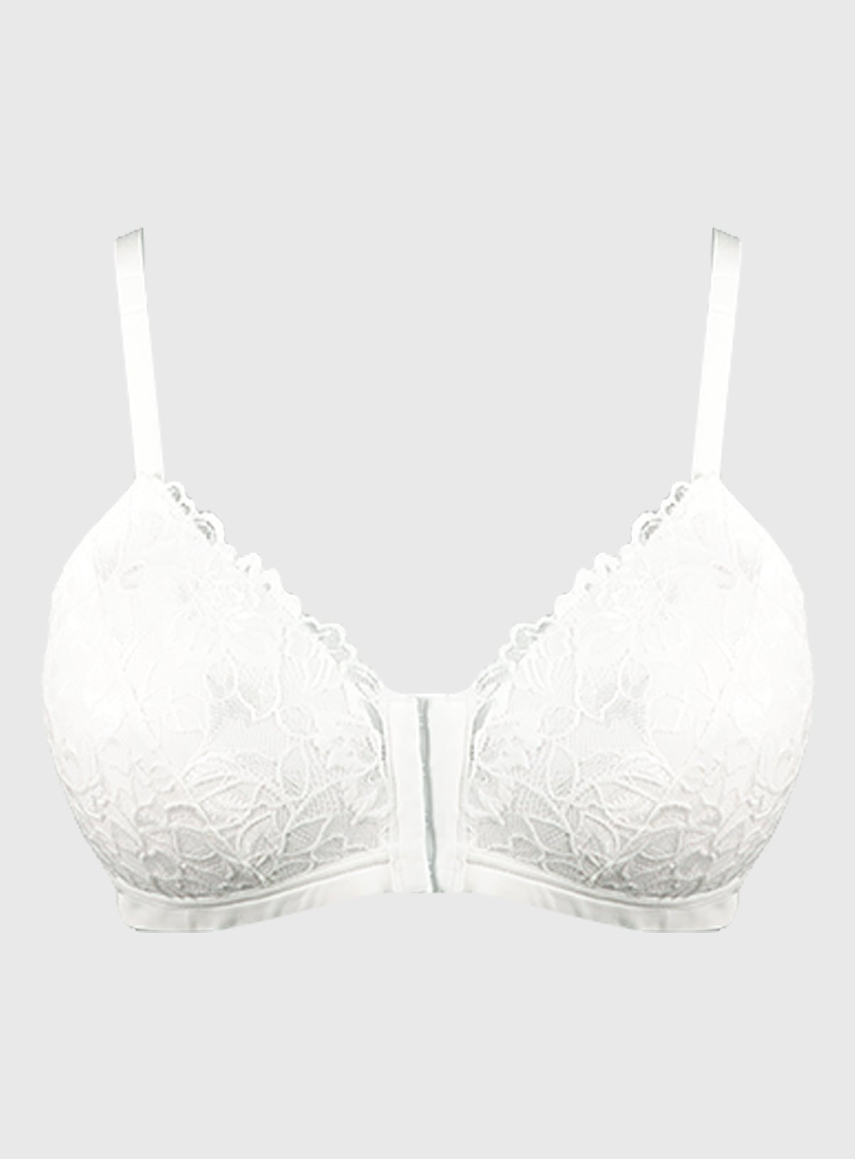 White Lace Front Fastening Padded Bra Review