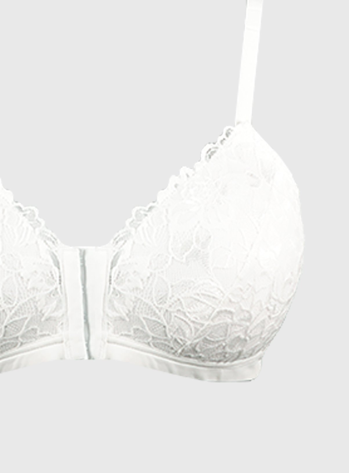 White Lace Front Fastening Padded Bra Review