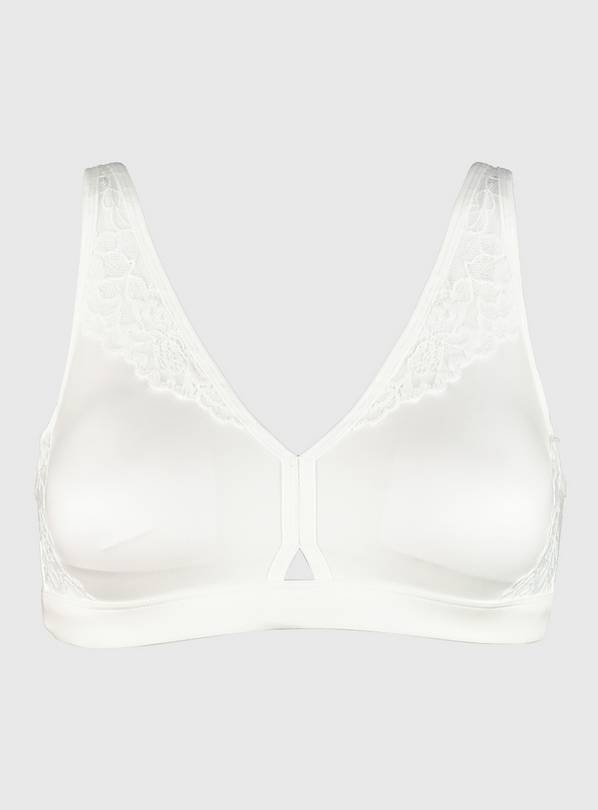 White Supersoft Comfort Lace Non-Wired Lounge Bra - 34B