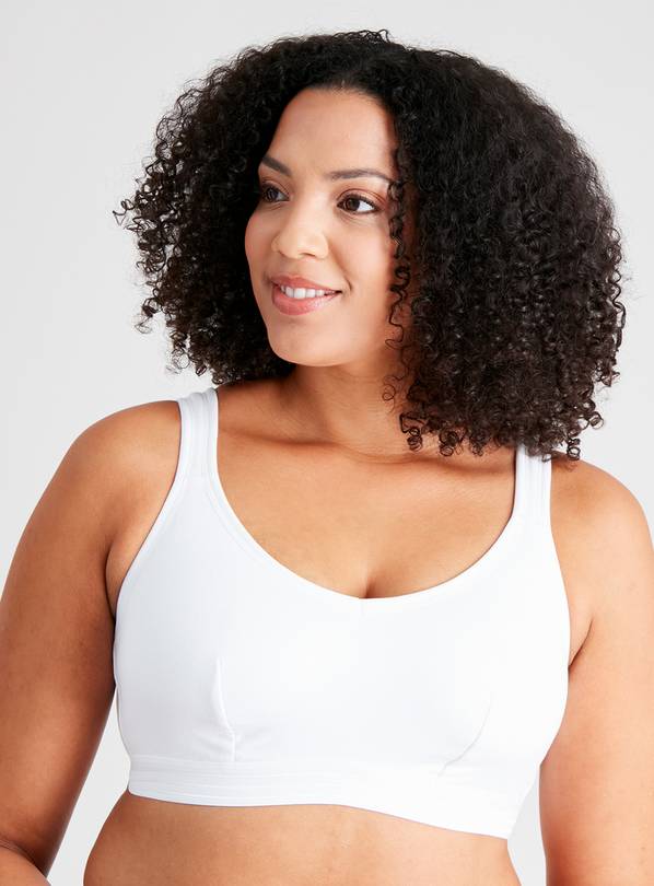 Buy DD+ White Cotton Comfort Support Bra 40GG Bras Argos