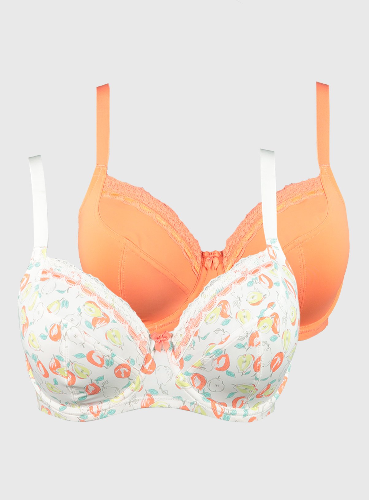 DD+ Summer Fruits Pear Print & Orange Full Cup Bra 2 Pack - Review