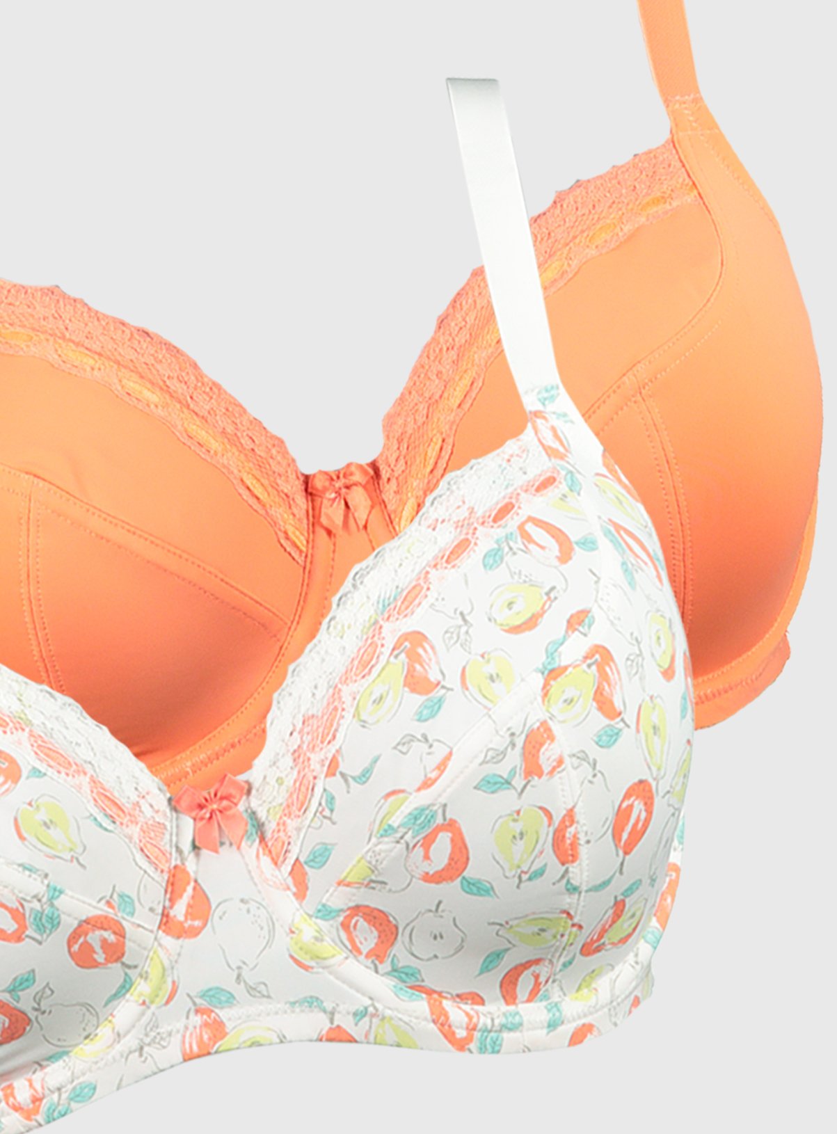 DD+ Summer Fruits Pear Print & Orange Full Cup Bra 2 Pack - Review