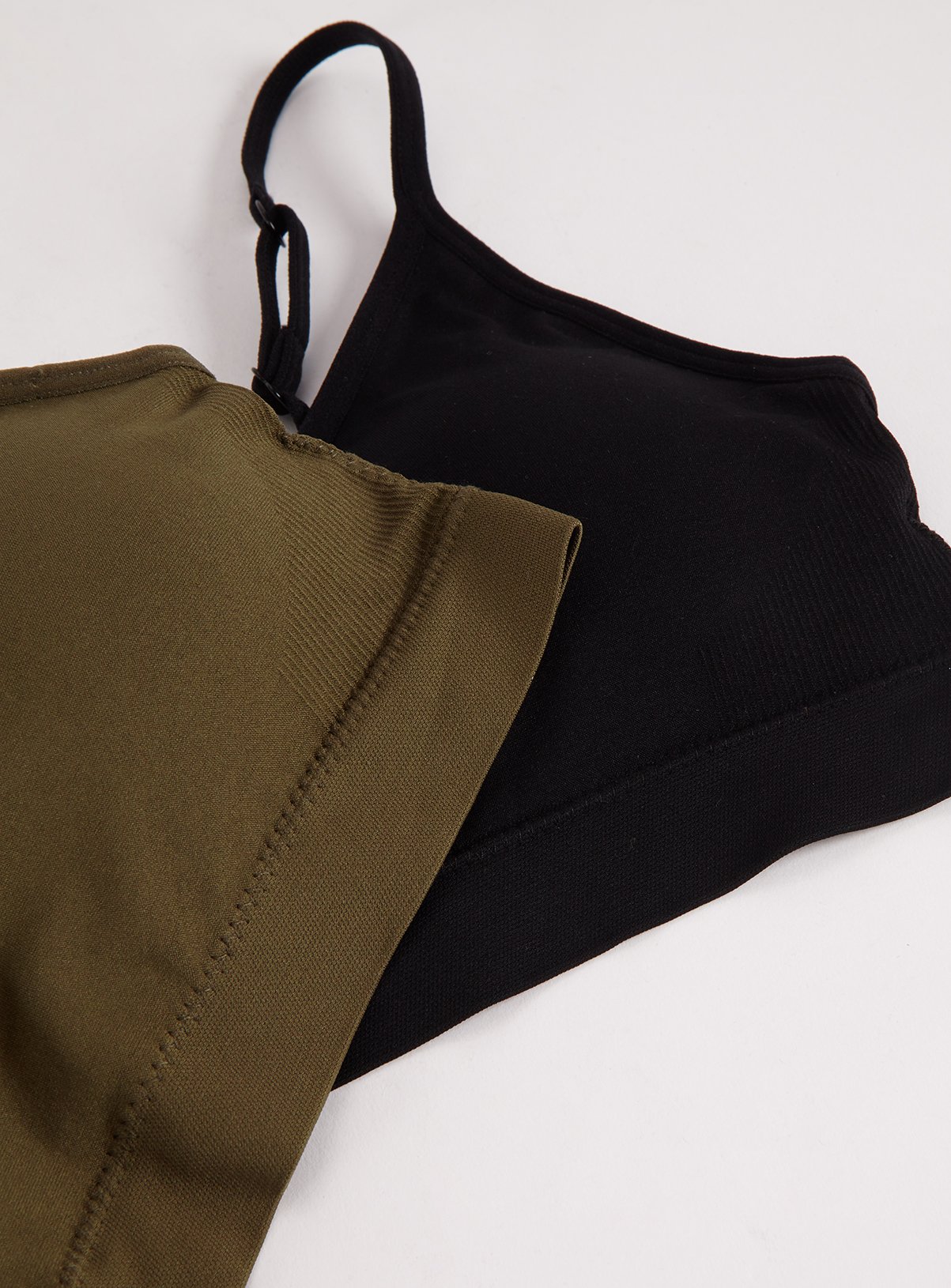 Khaki & Black Seamless Stretch Crop Top 2 Pack Review