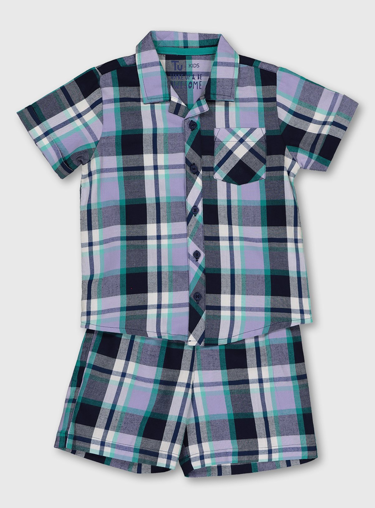 Blue Check Woven Shortie Pyjamas Review