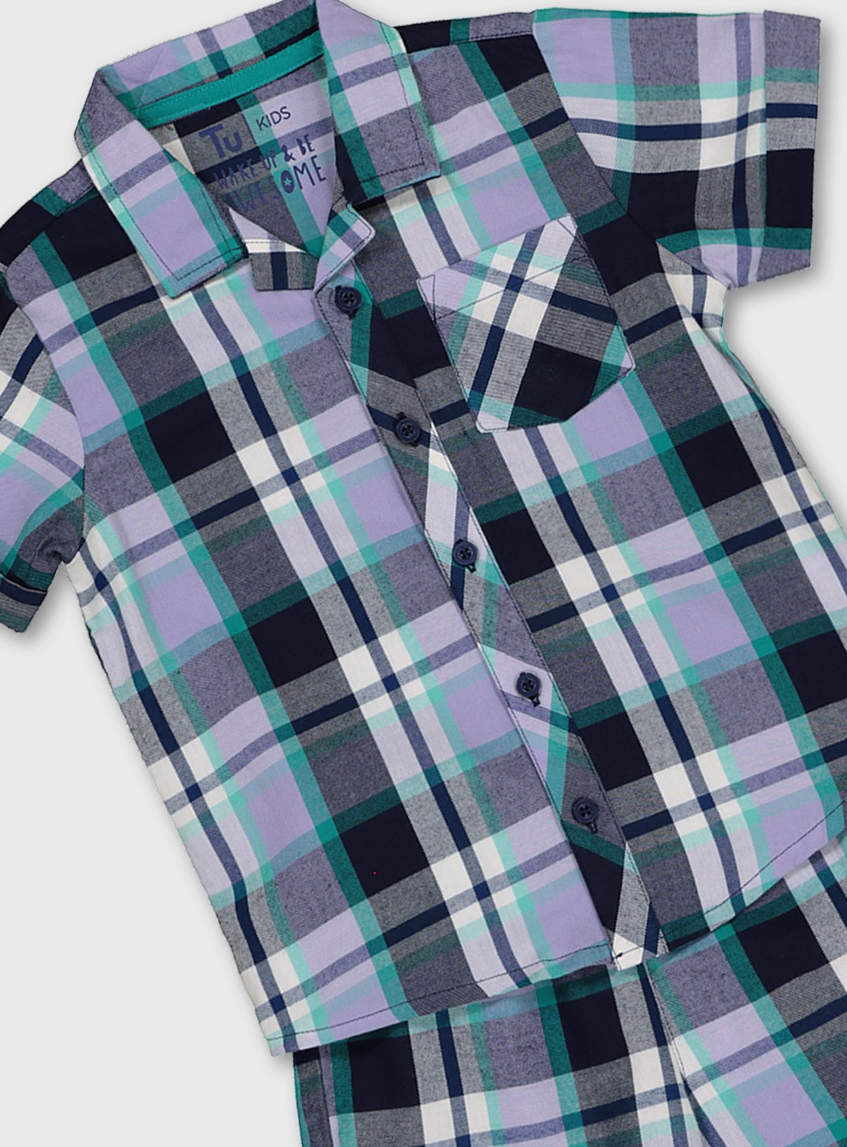 Blue Check Woven Shortie Pyjamas Review