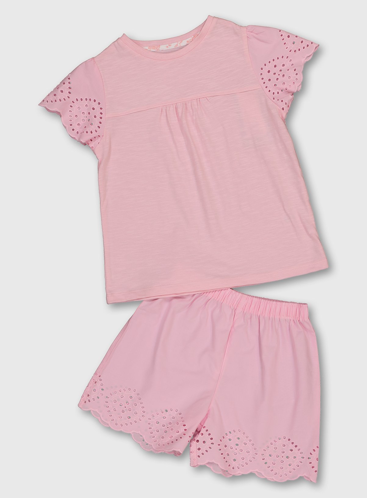 Pink Broderie Shortie Pyjamas Review