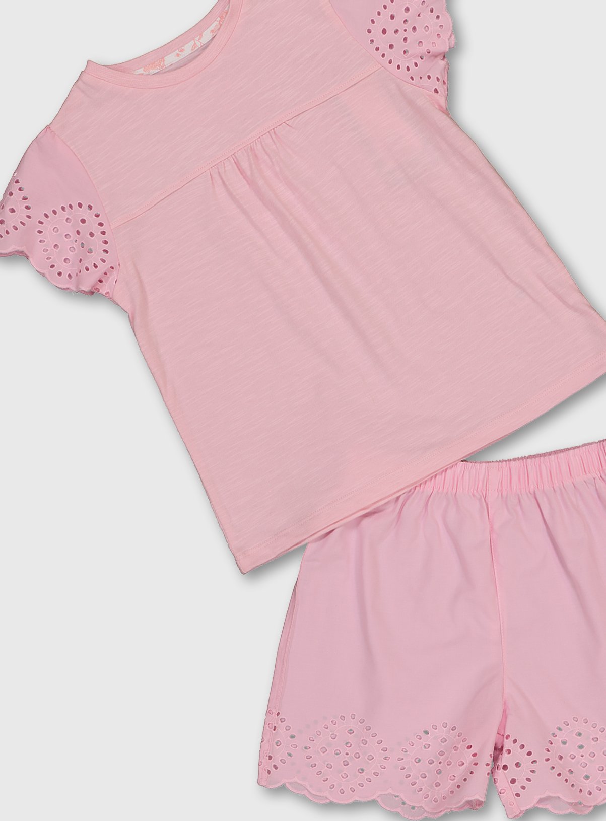 Pink Broderie Shortie Pyjamas Review