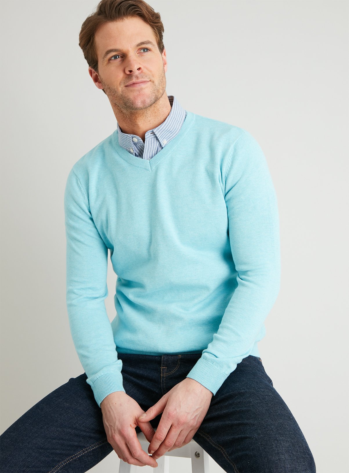 Light Blue Marl V-Neck Jumper Review