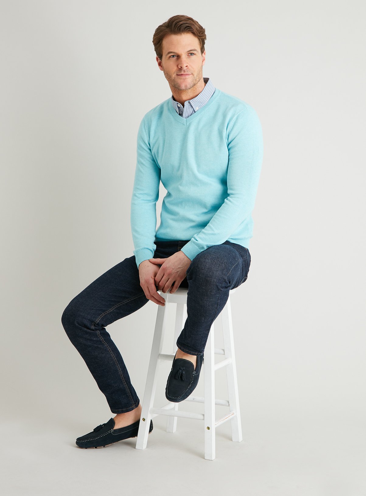 Light Blue Marl V-Neck Jumper Review