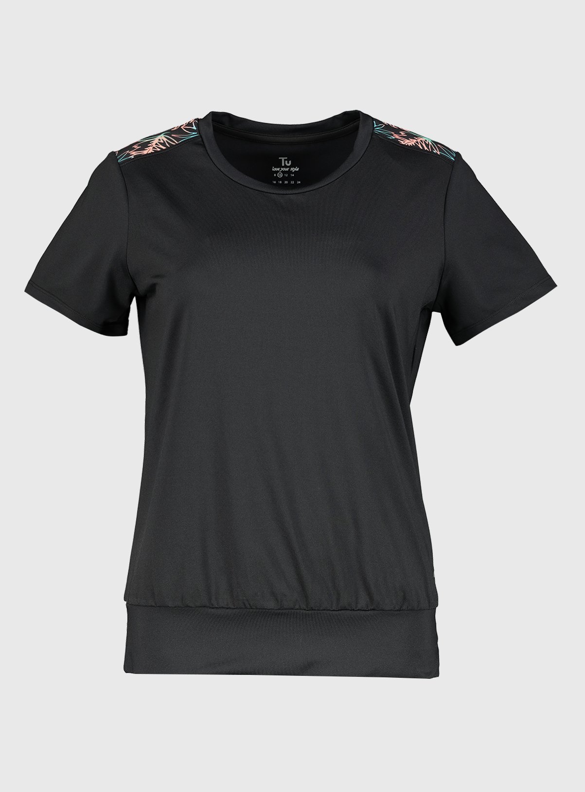 Active Black Pastel Leaf Panel T-Shirt Review