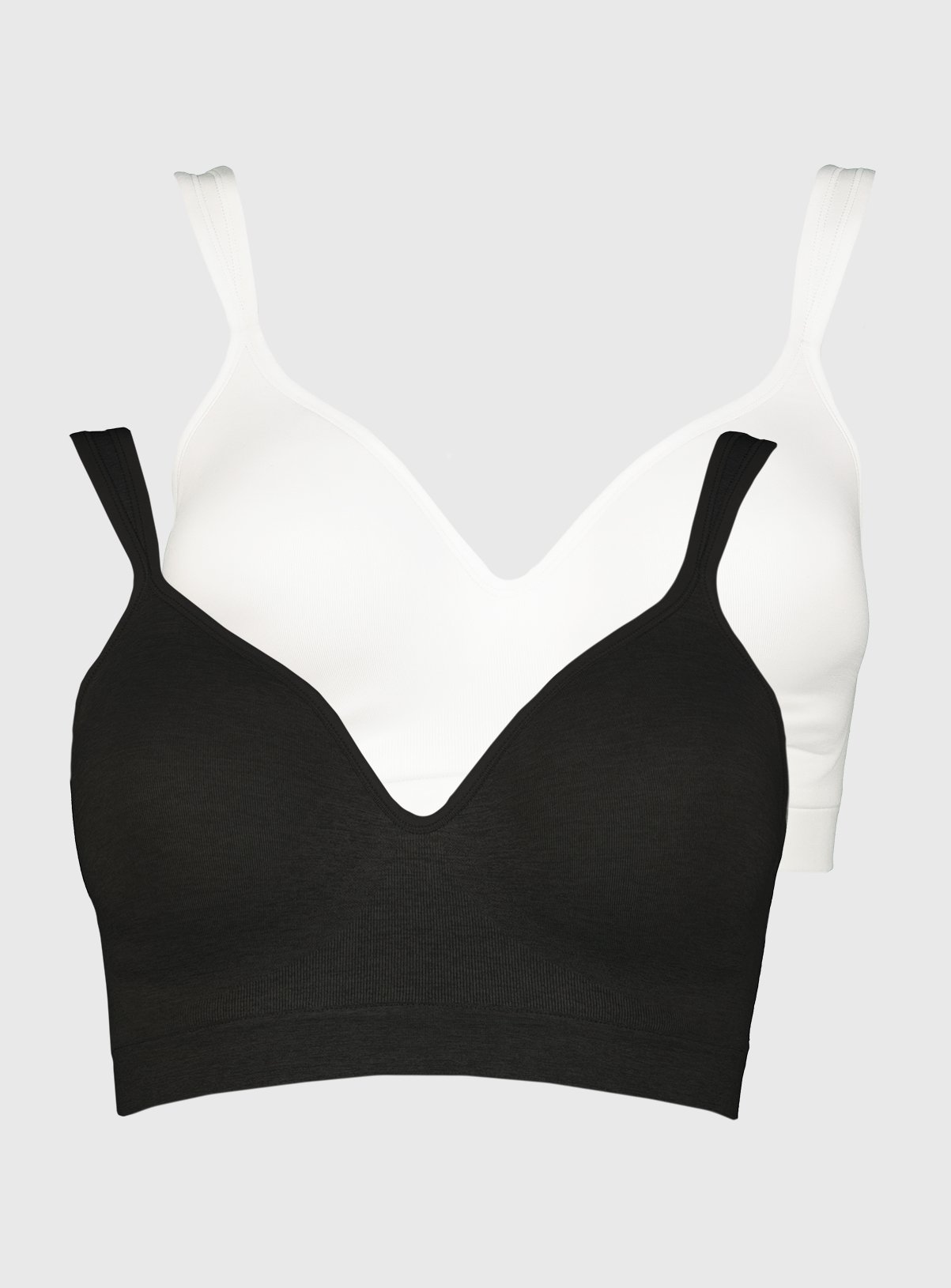 White & Black Seamless Stretch Plunge Bra 2 Pack Review