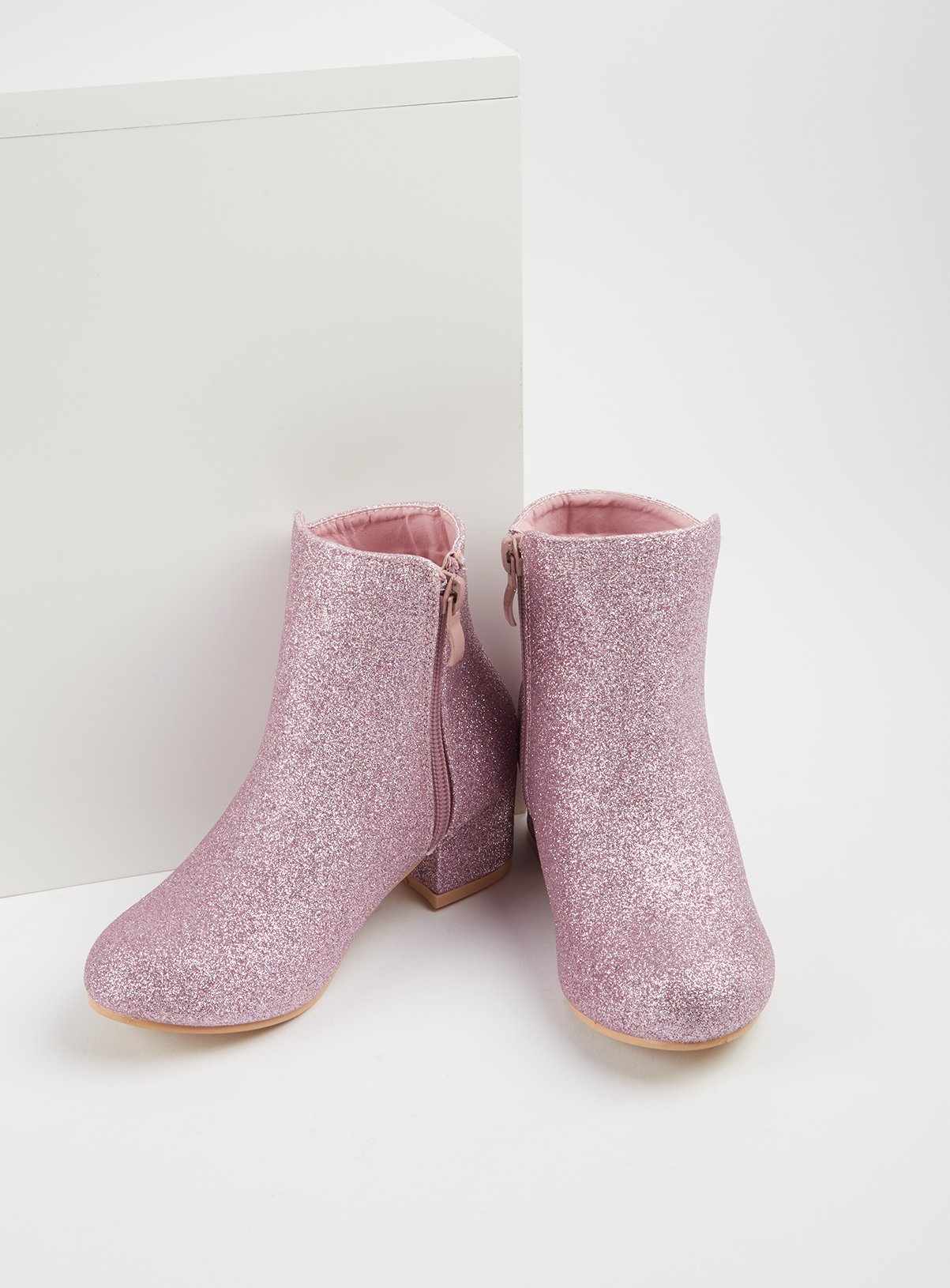 pale pink ankle boots