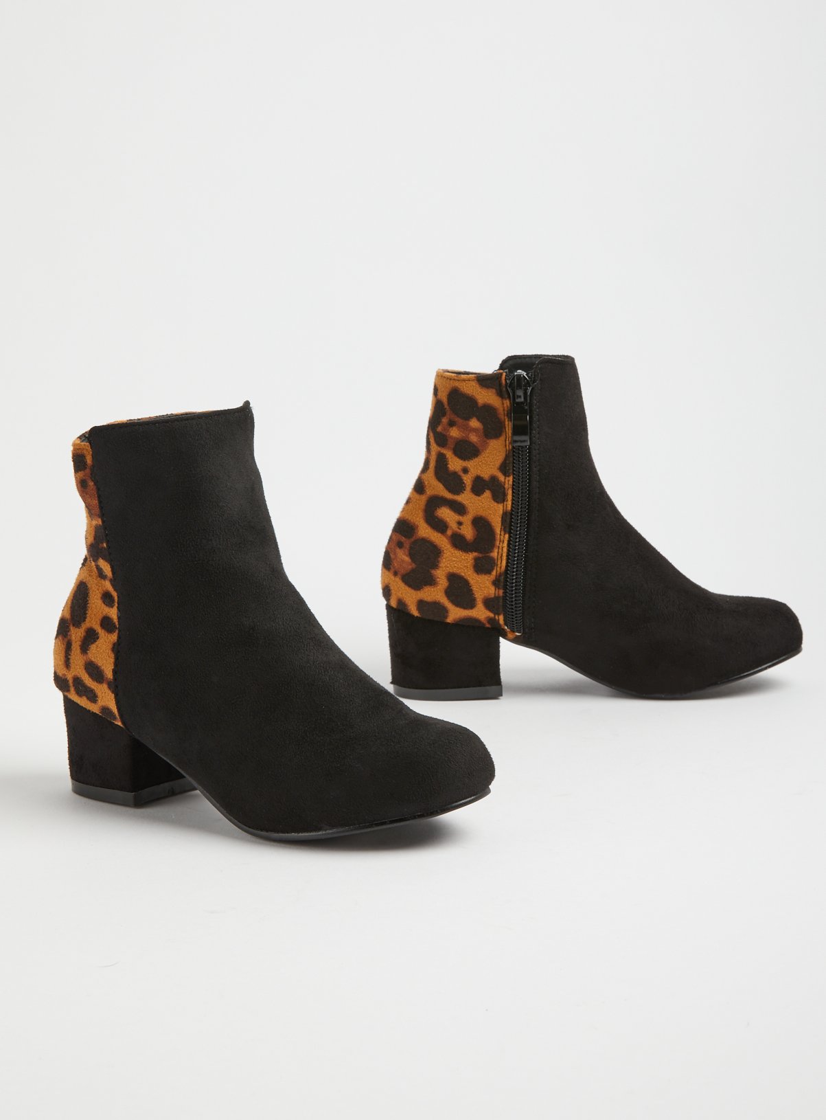 black animal print boots