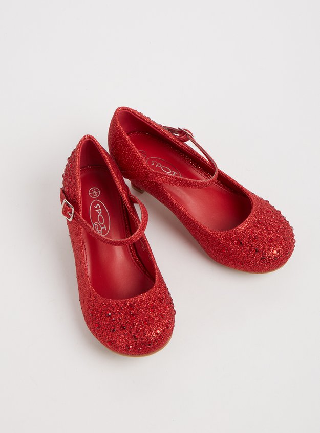 Smelte Gør det tungt Studerende Kids SPOT ON Red Glitter Mary Jane Shoes (9 Infant-2) | Tu clothing