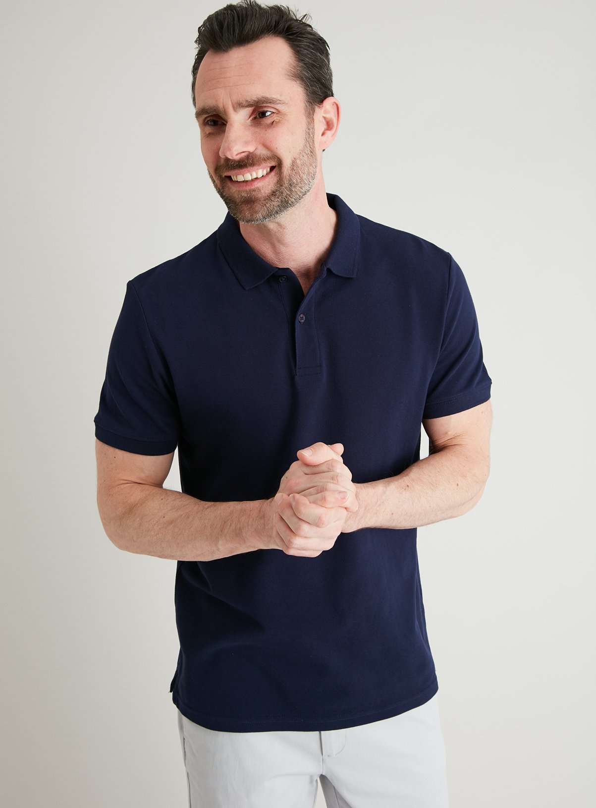 Navy Blue Pique Short Sleeve Polo Shirt Review