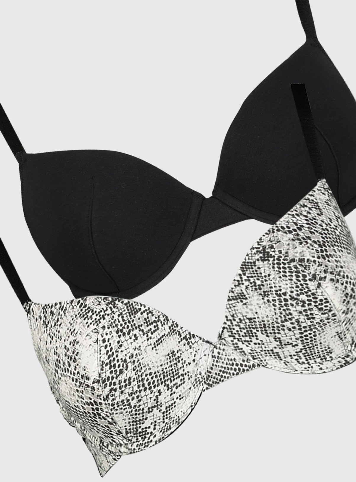 Black & Snake Print Plunge Bra 2 Pack Review