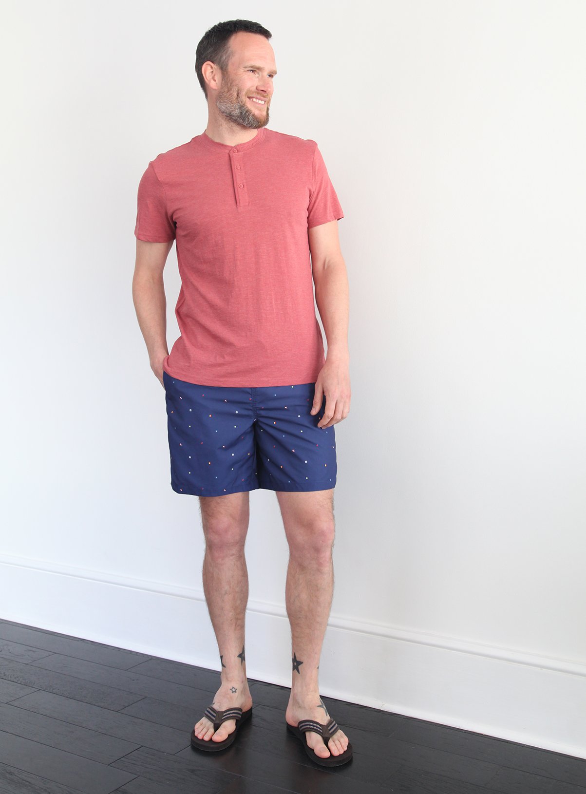 Salmon Pink Marl Short Sleeve Grandad T-Shirt Review