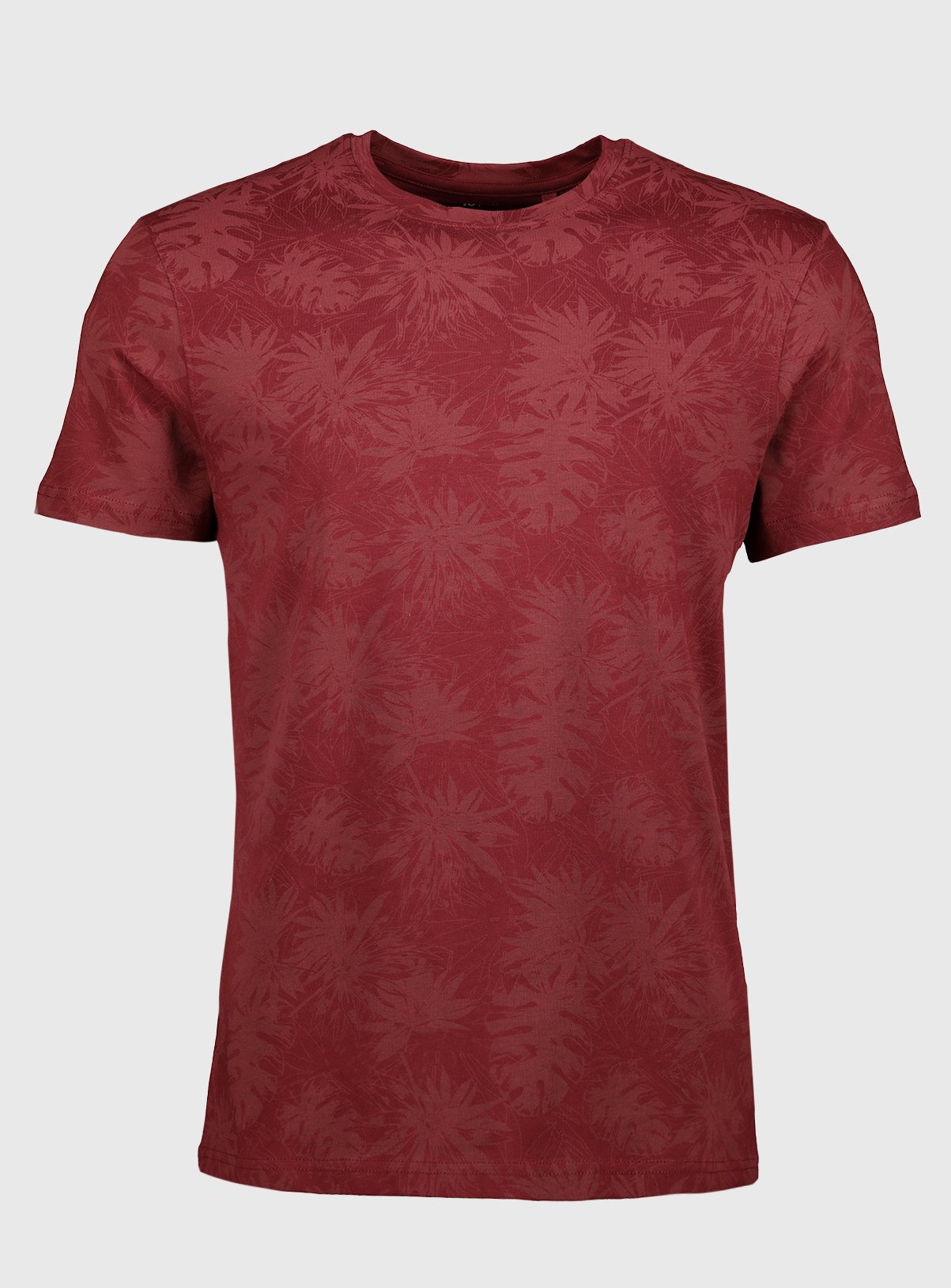 Dark Red Palm Leaf Print T-Shirt Review