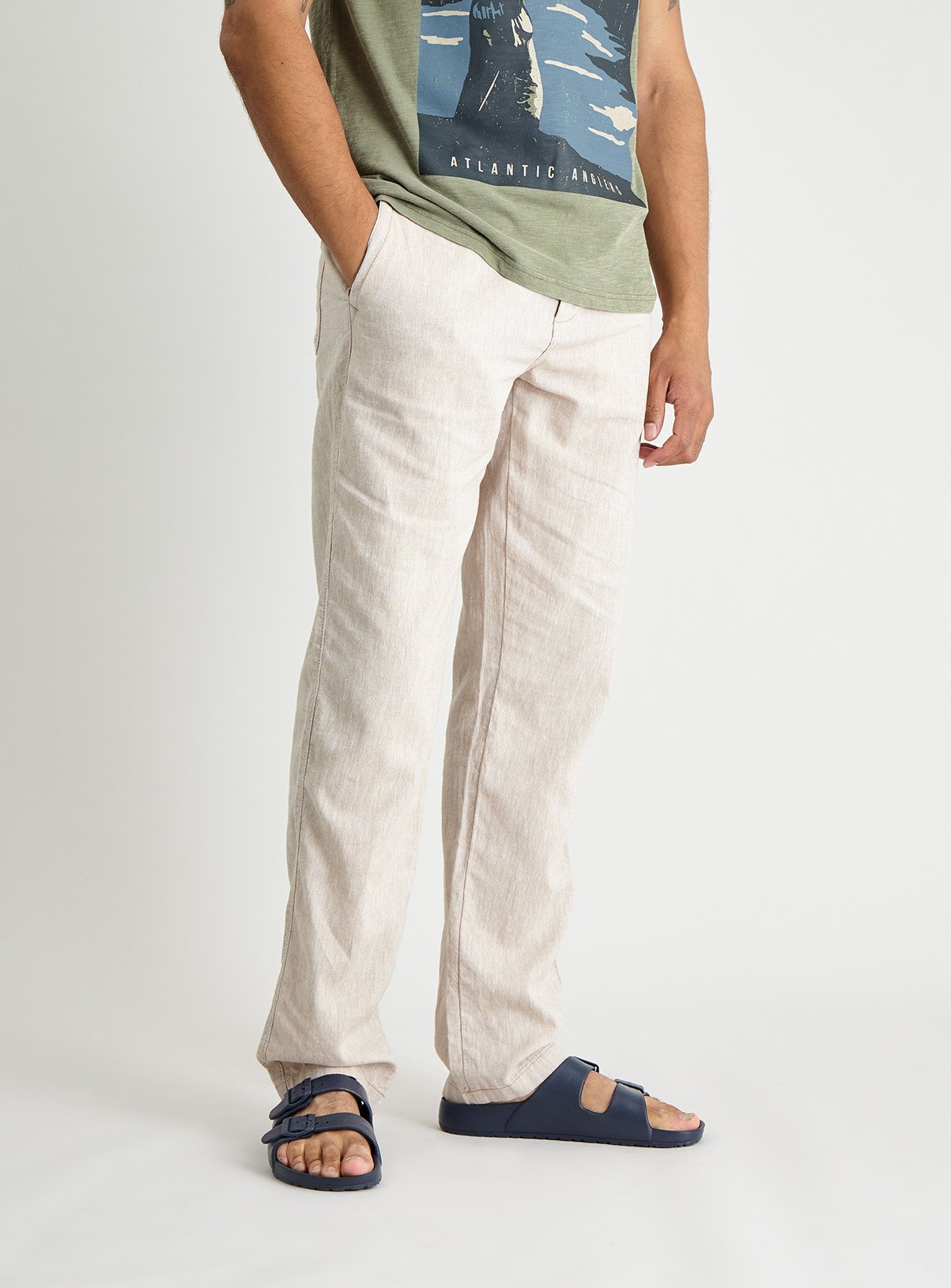 Stone Straight Leg Linen-Rich Trousers Review