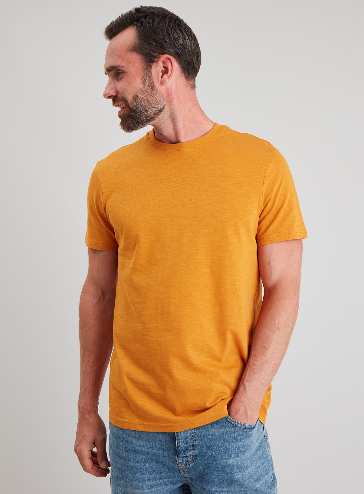 Yellow Crew Neck Slub Regular Fit T-Shirt Review