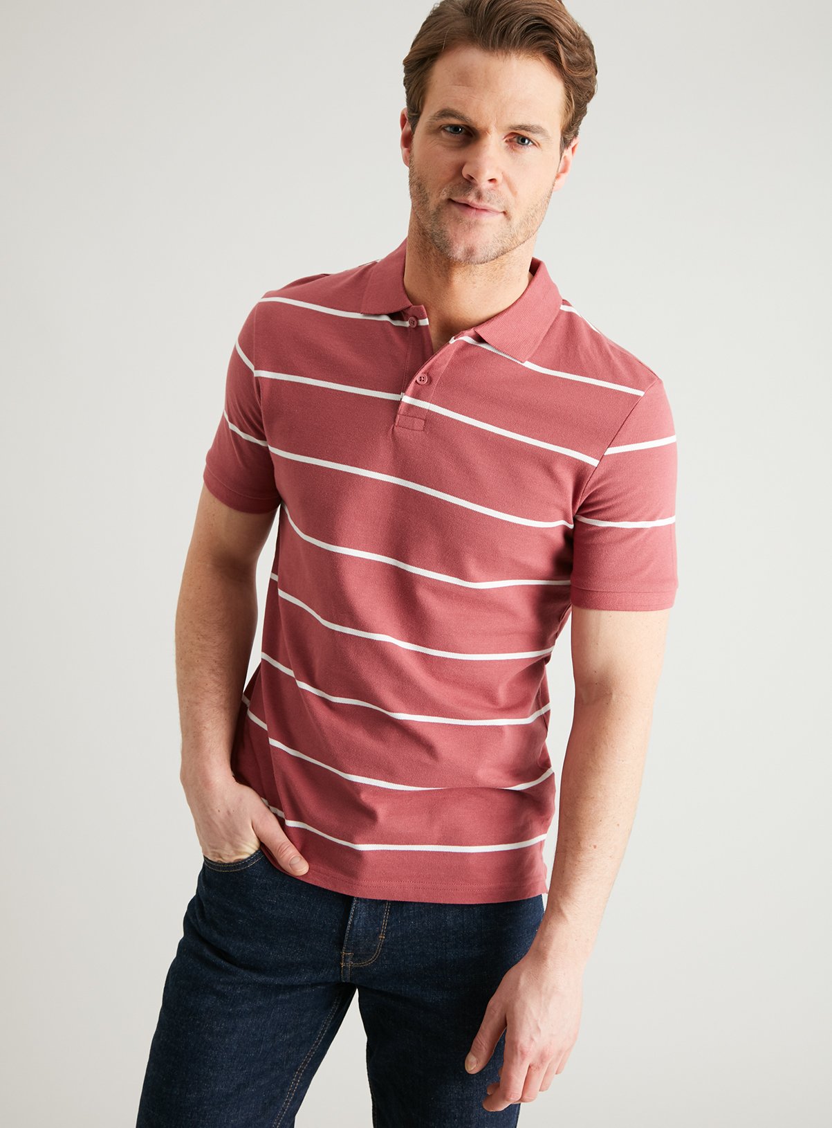 Dark Pink Fine Stripe Polo Shirt Review