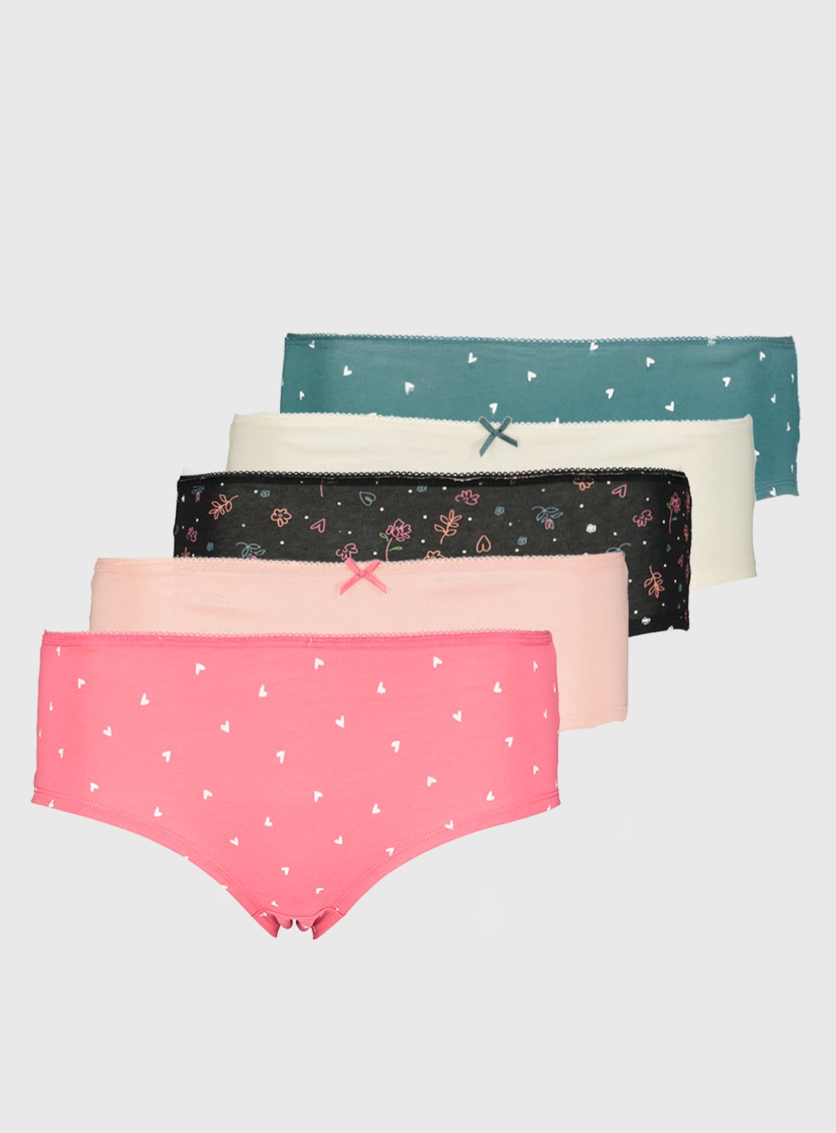 Heart Print Knicker Shorts 5 Pack Review