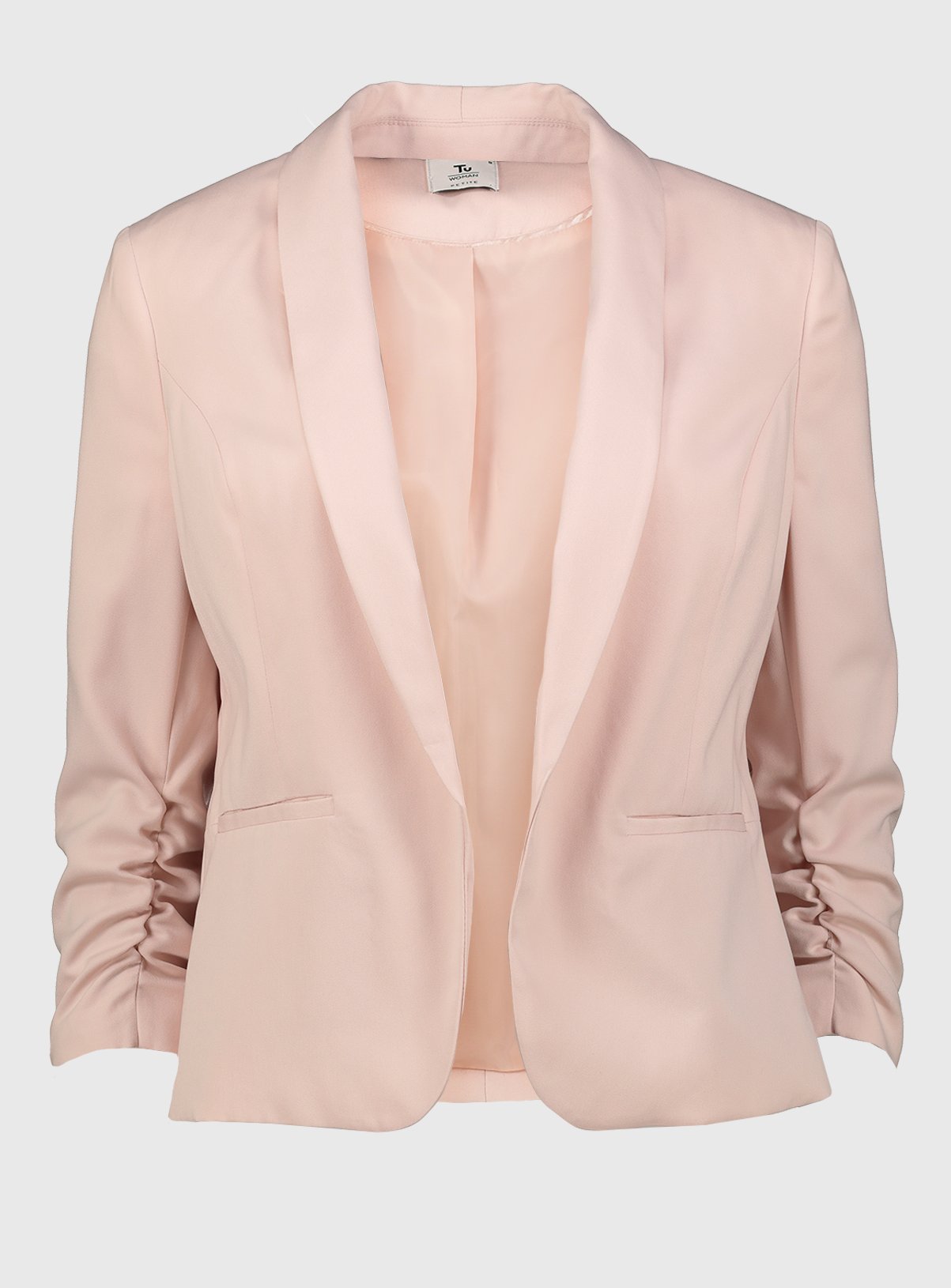 PETITE Blush Pink Ruched Sleeve Blazer Review