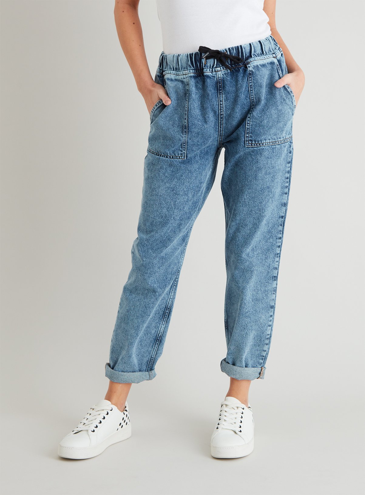 denim joggers for women
