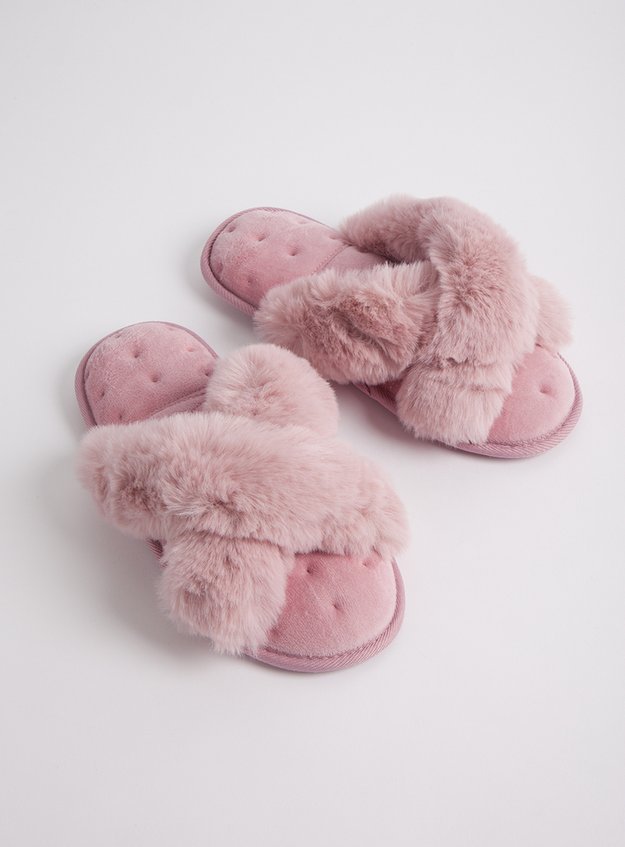 totes ladies isotonic pillowstep fur mule slippers 2 sizes 5 colours BNWB 