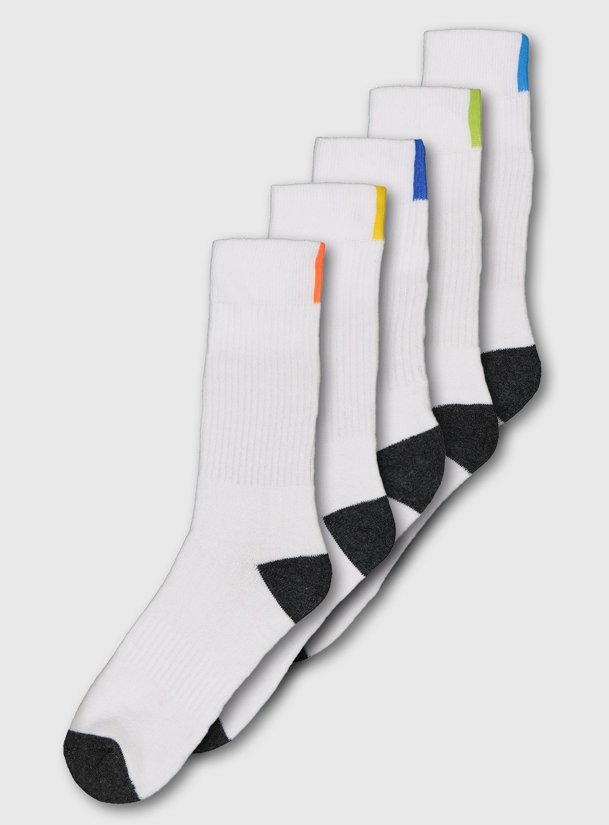 Active White Colour Flash Sport Socks 5 Pack Review