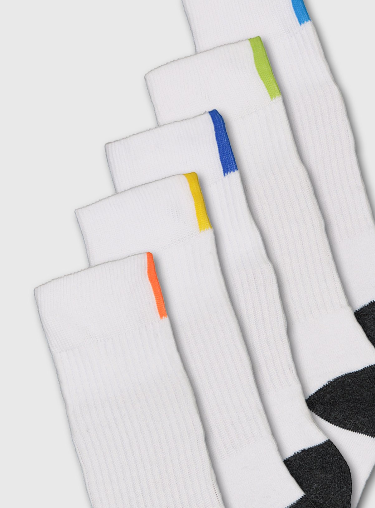 Active White Colour Flash Sport Socks 5 Pack Review