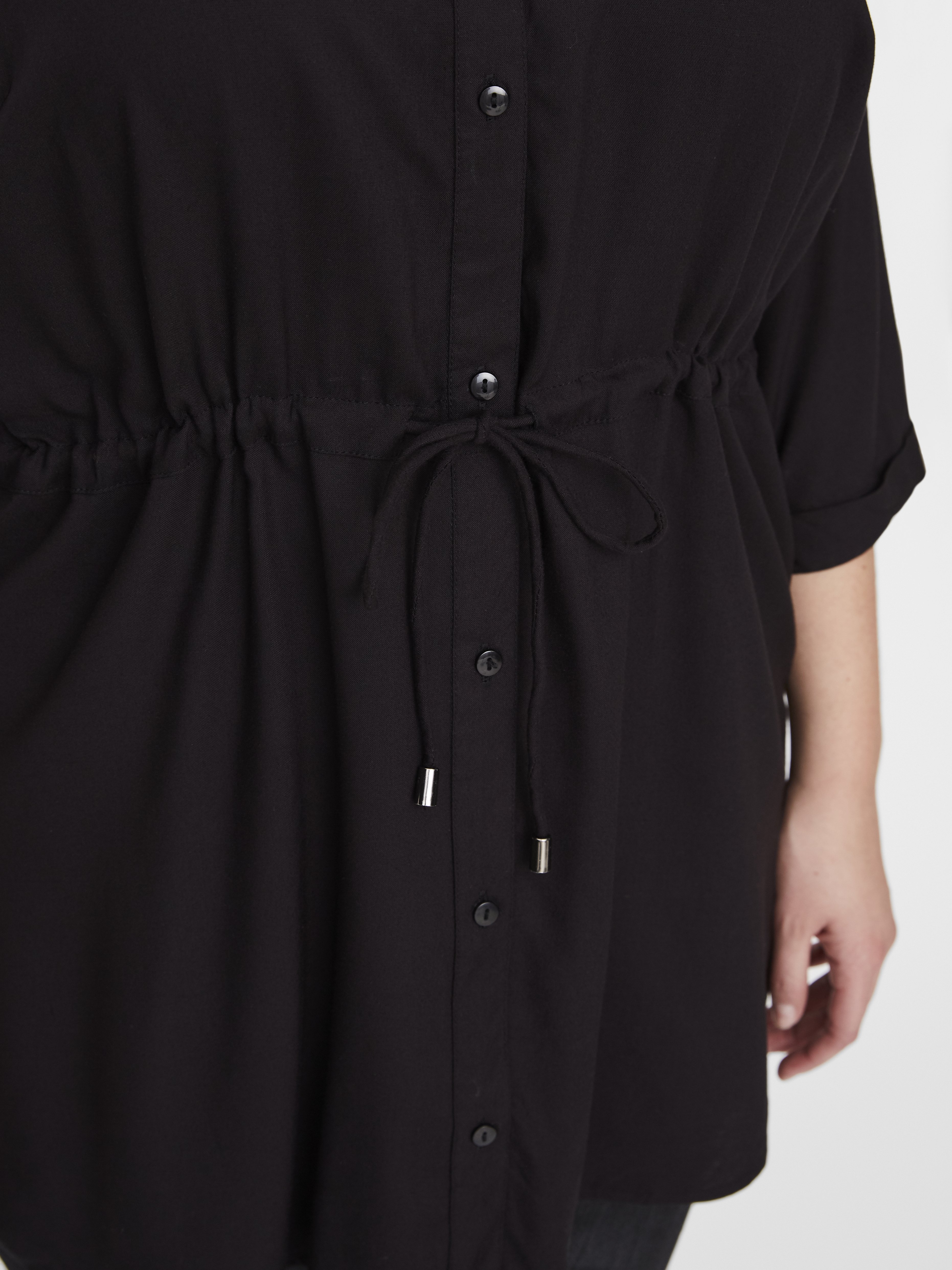 black tunic shirt dress