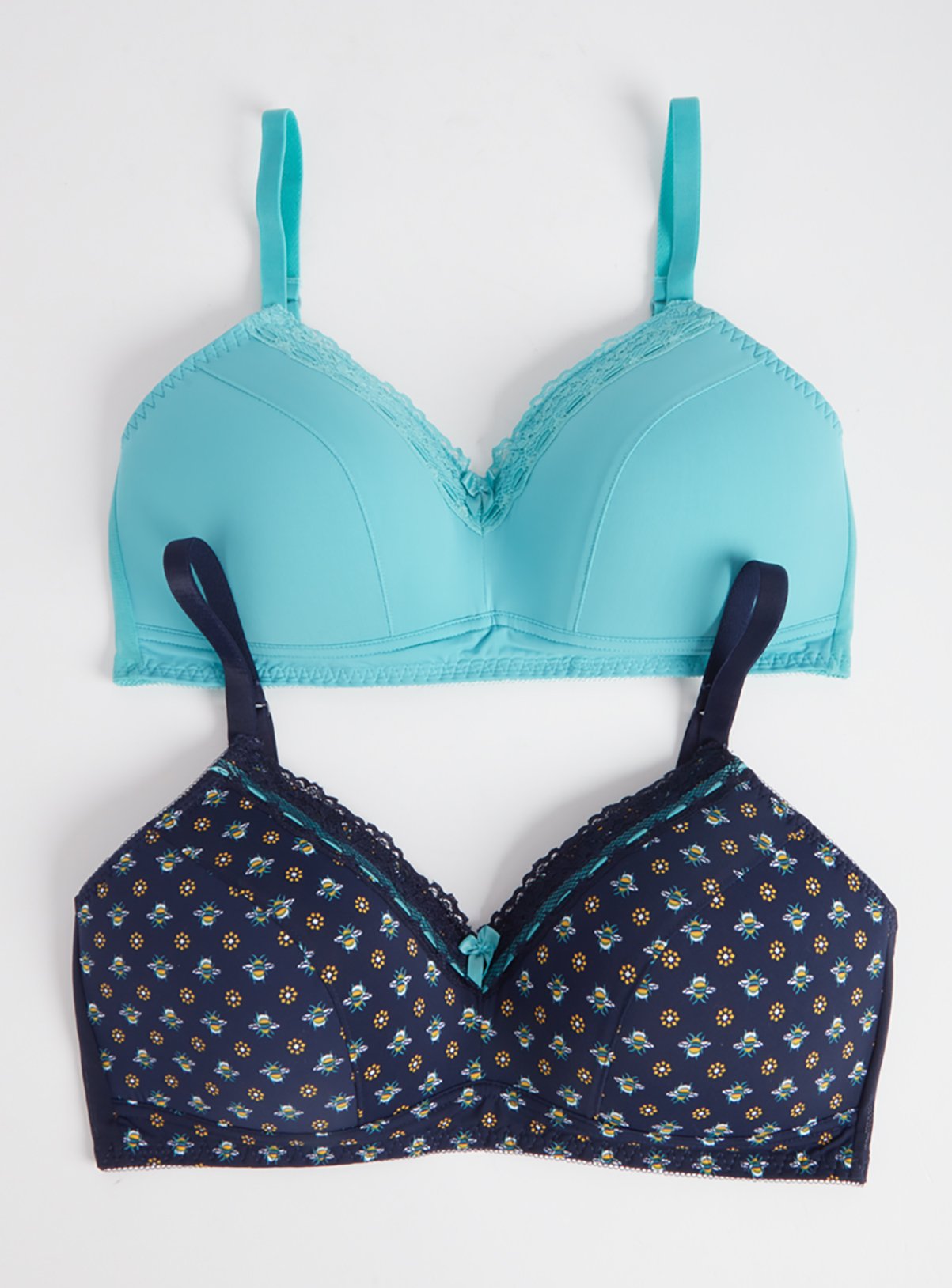 Bee Print & Teal T-Shirt Bra 2 Pack Review