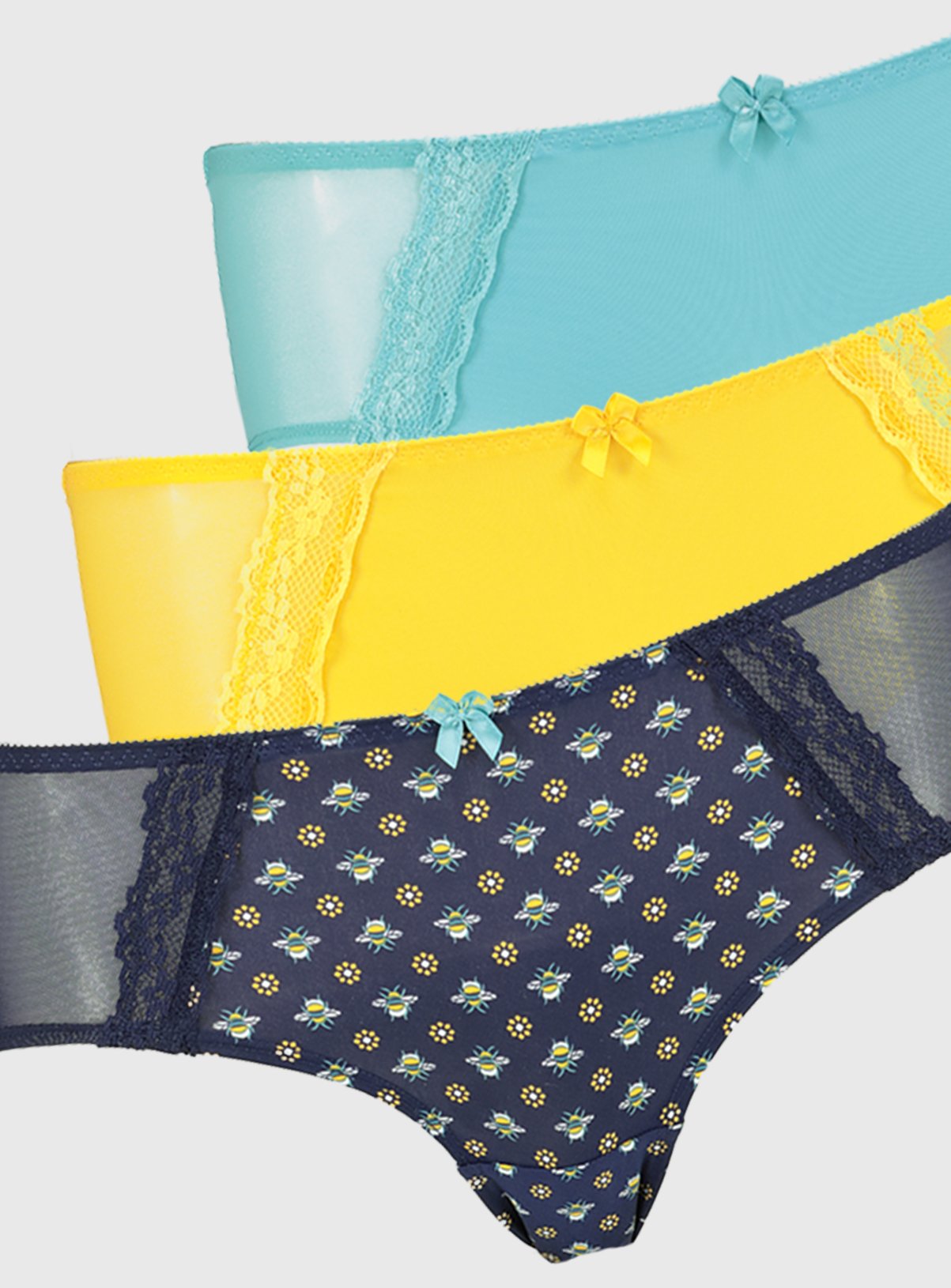 Bee Print, Blue & Yellow Knicker Shorts 3 Pack Review