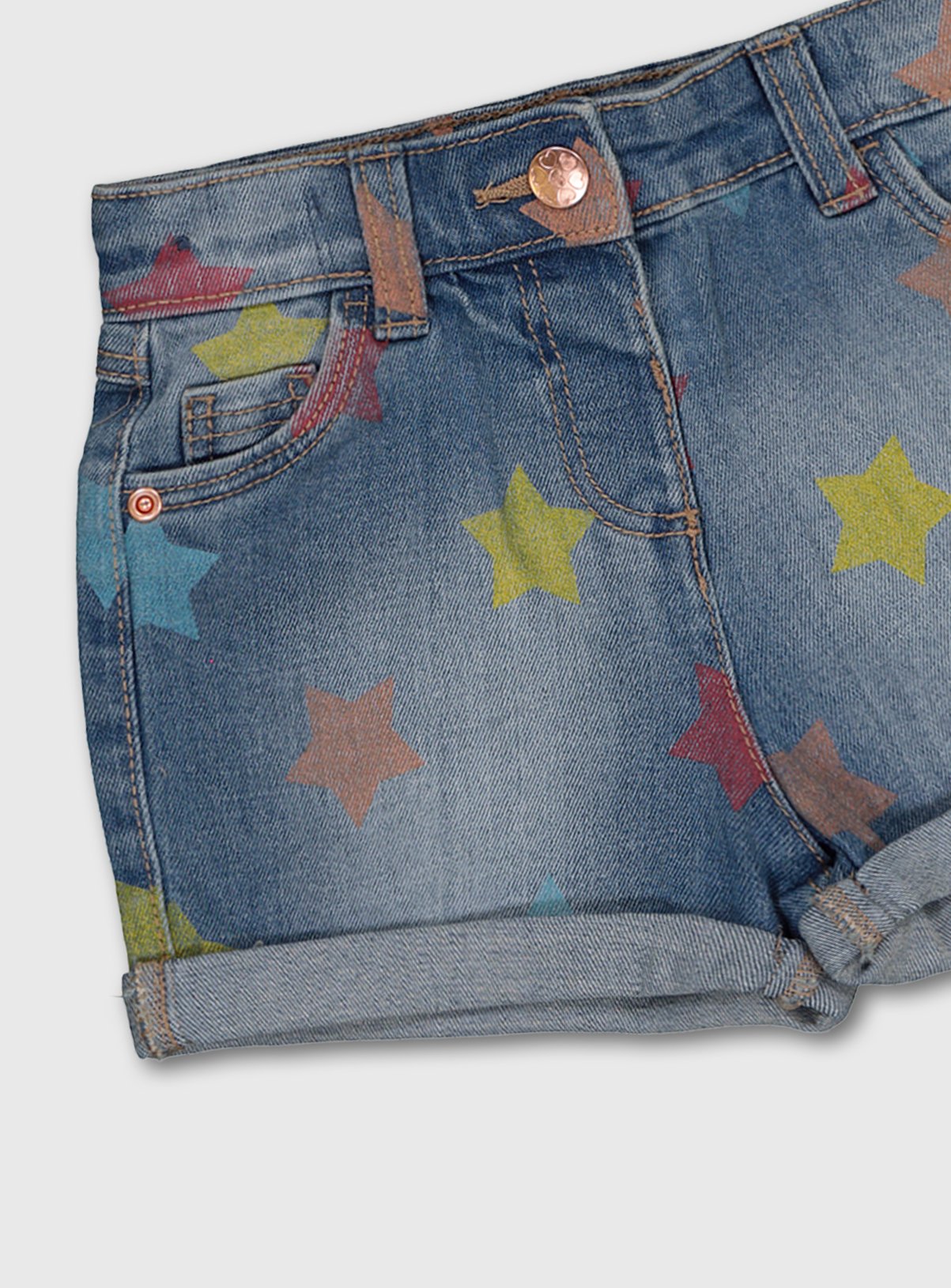 Denim Star Print Shorts Review