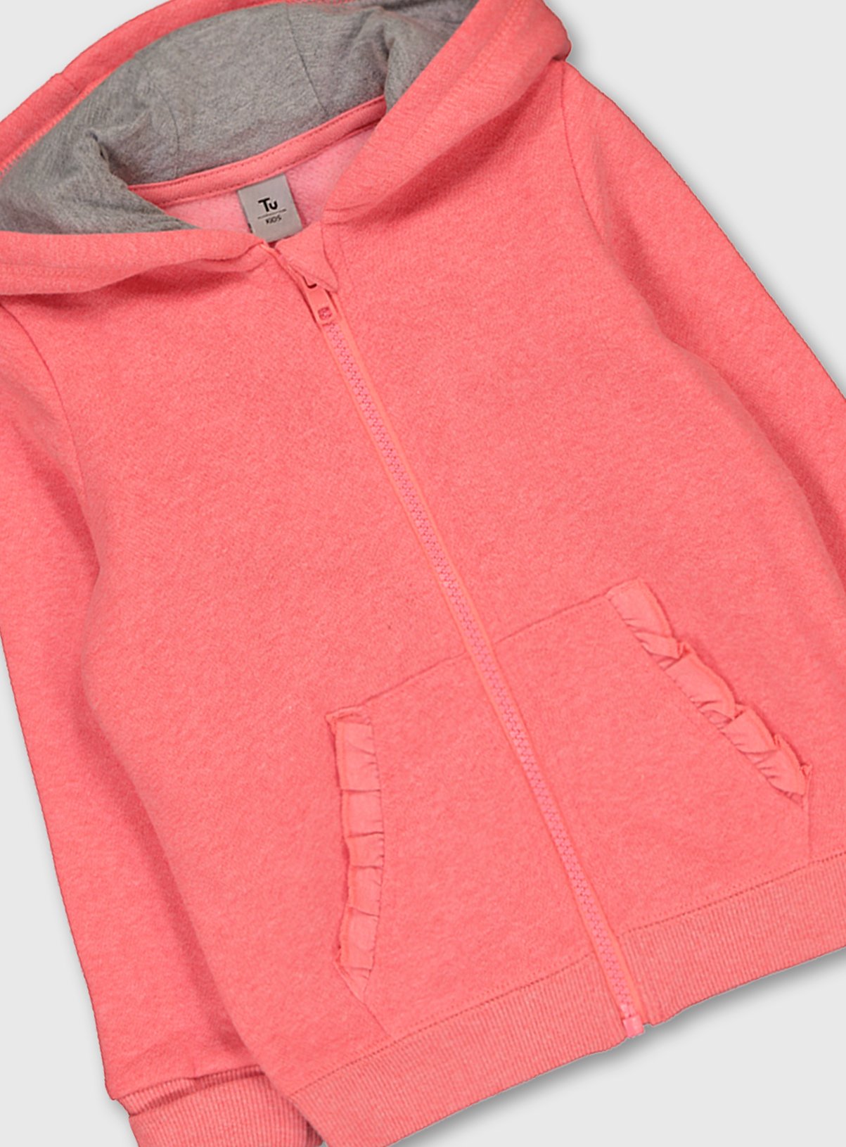 pink zip through hoodie