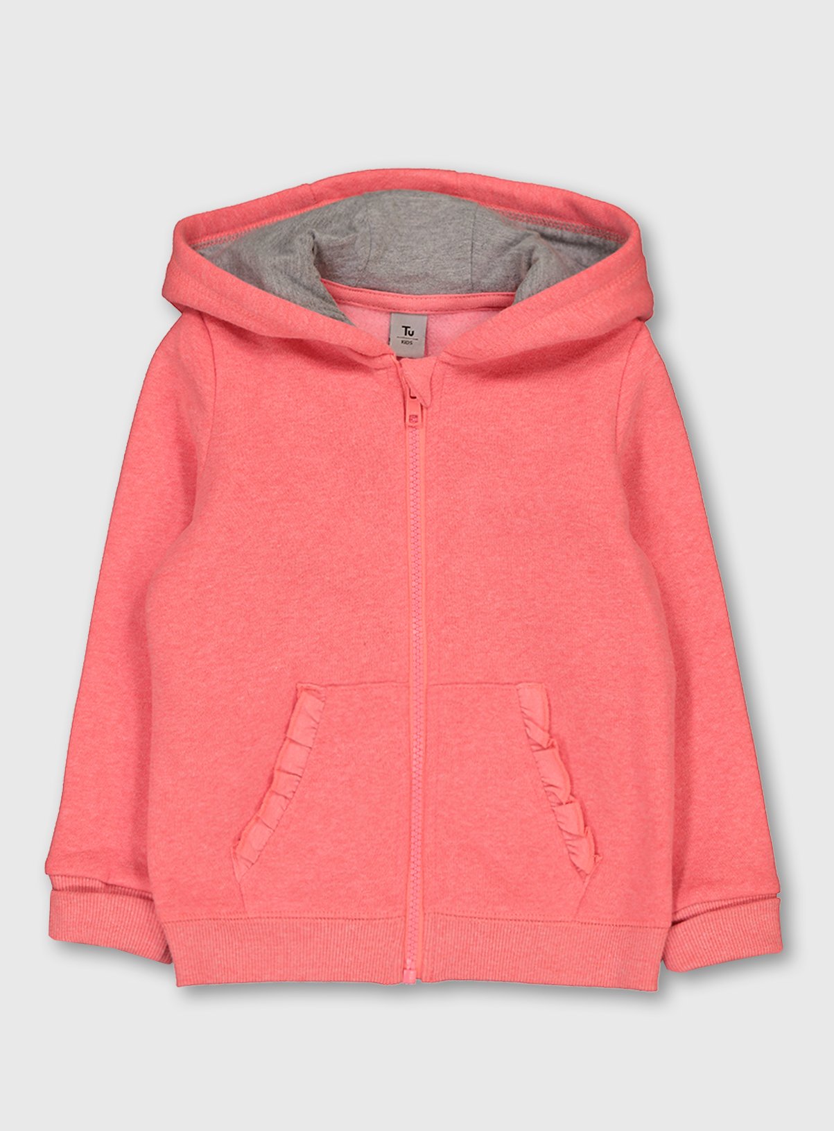 pink zip through hoodie