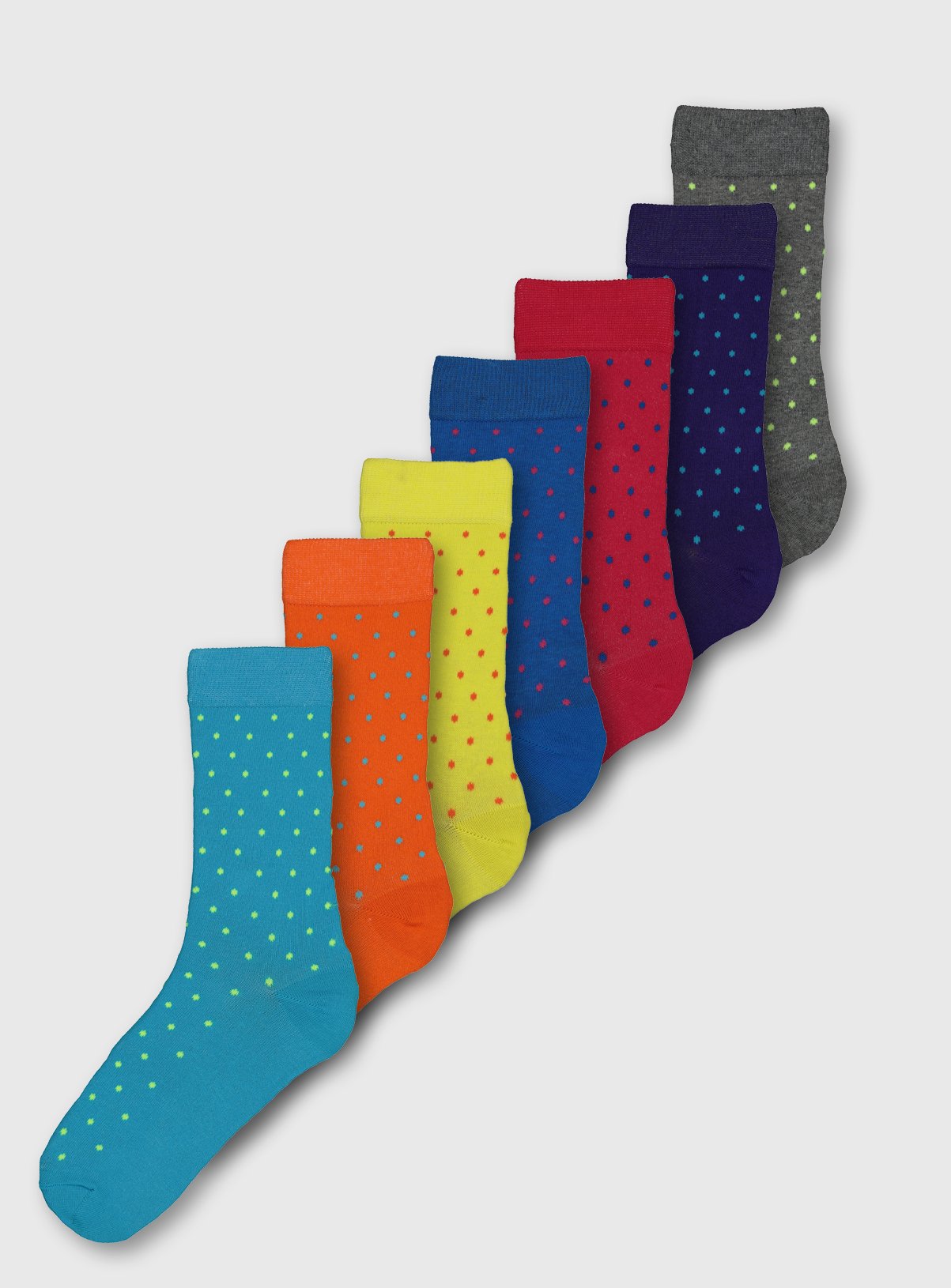 Polka Dot Stay Fresh Bright Ankle Socks 7 Pack Review