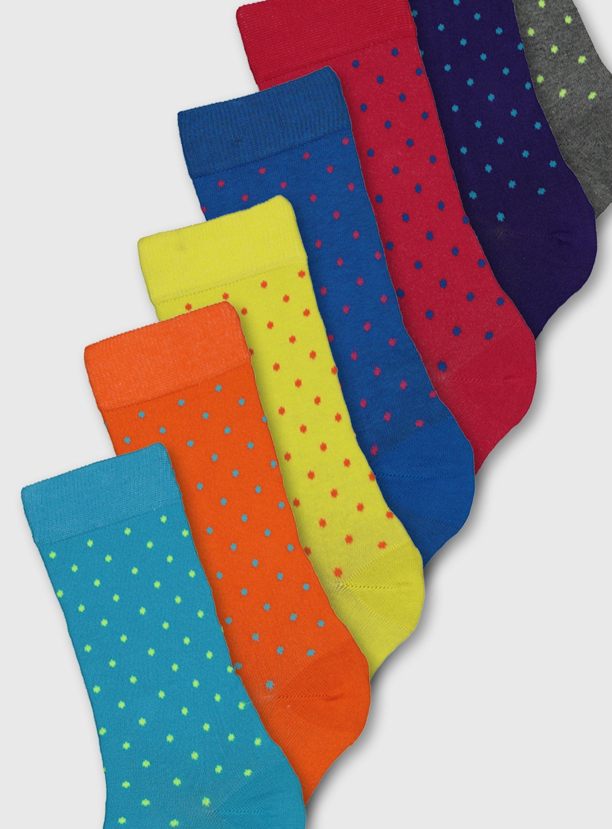 Polka Dot Stay Fresh Bright Ankle Socks 7 Pack Review