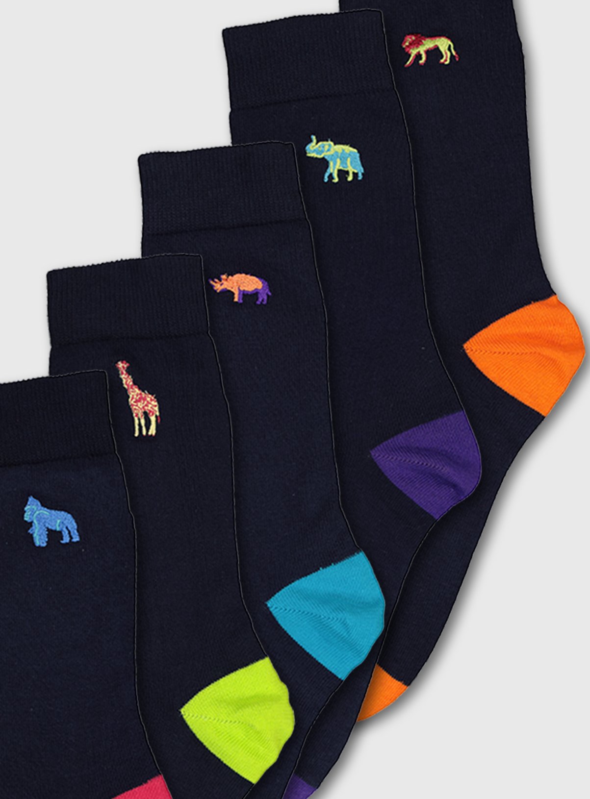 Navy Stay Fresh Animal Embroidery Socks 5 Pack Review