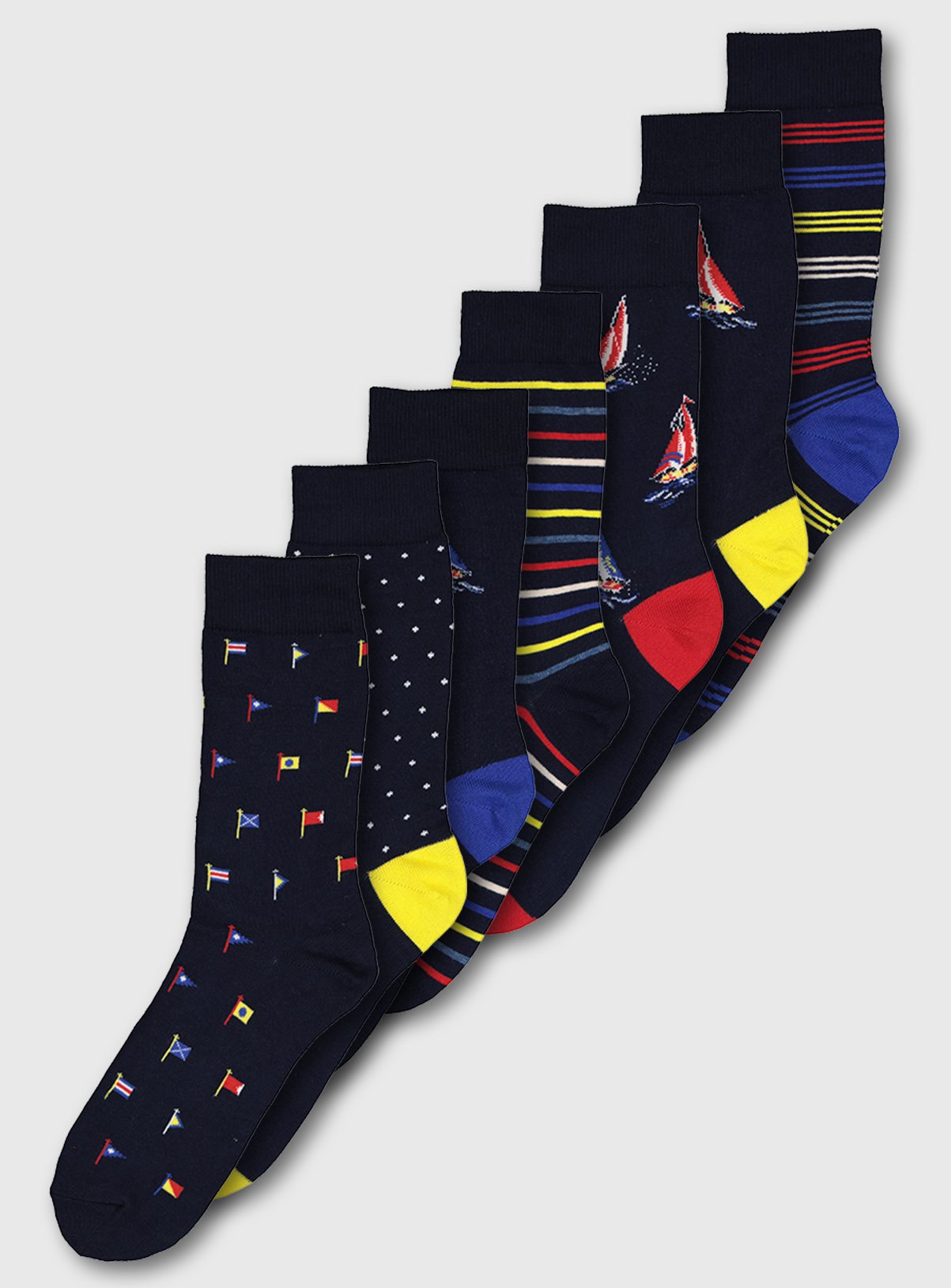 Navy Portland Flag Print Stay Fresh Socks 7 Pack Review