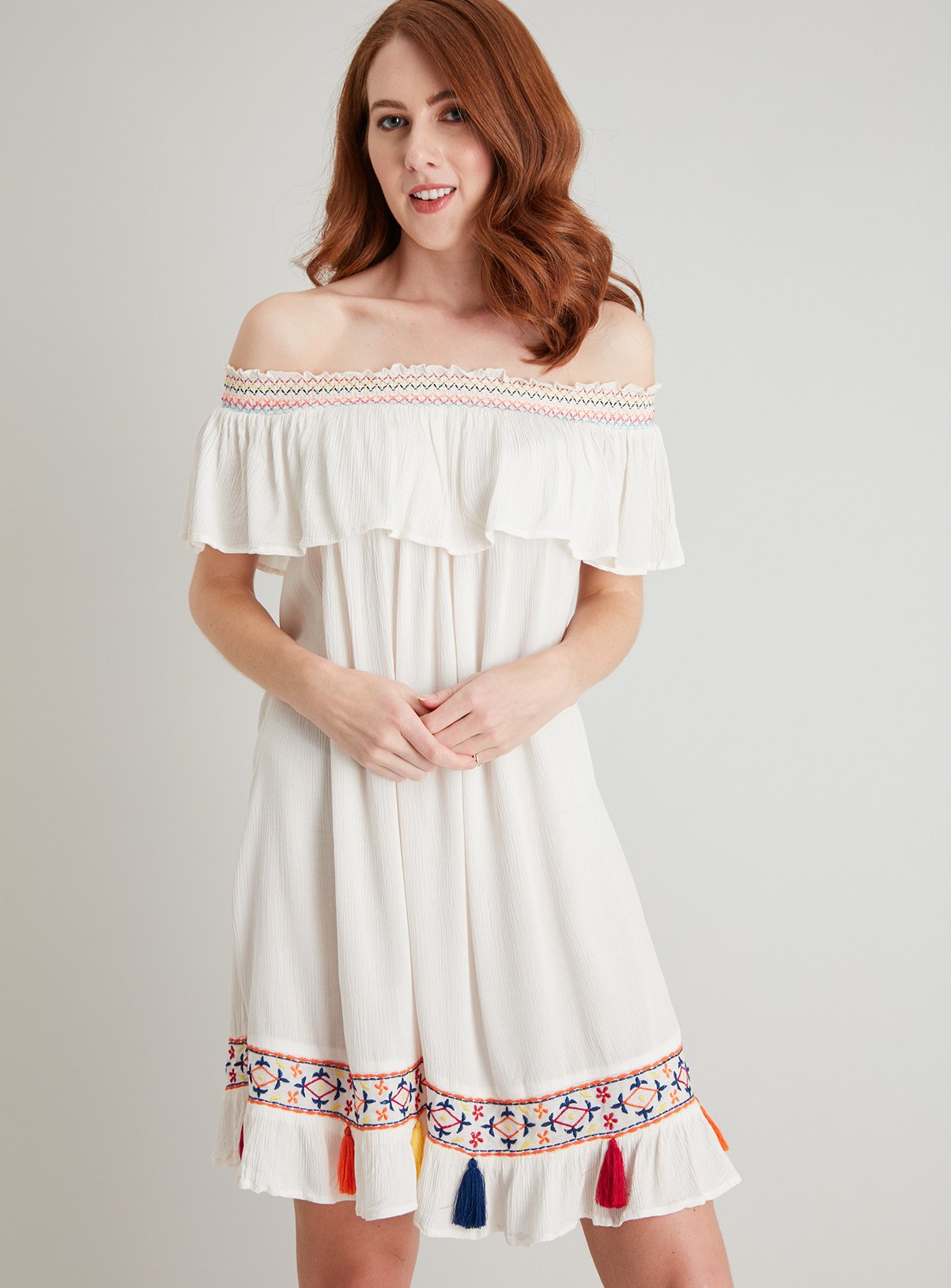 Cream Tassel Hem Cover Up Dress Review