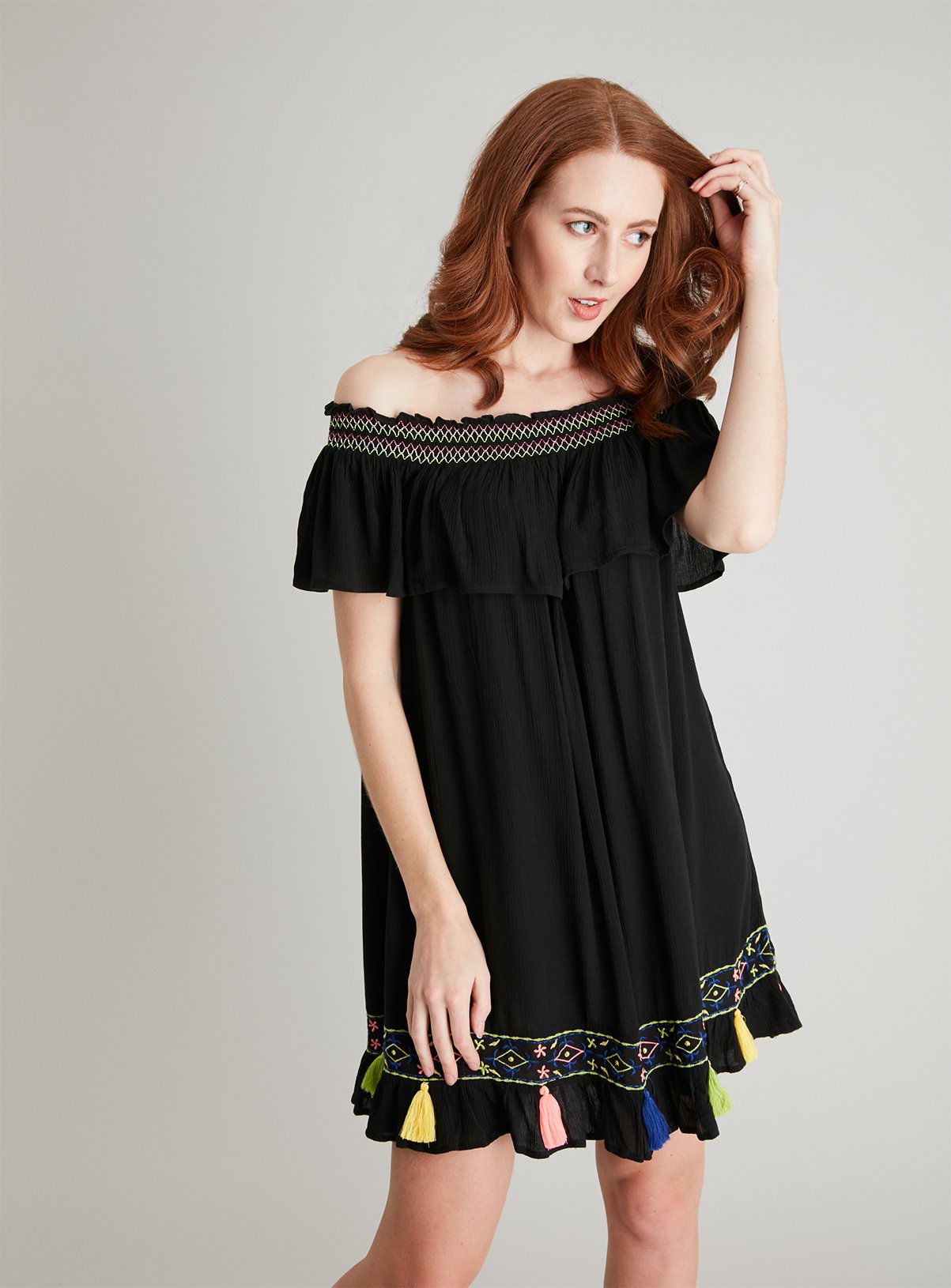 Black Tassel Hem Cover Up Dress Review