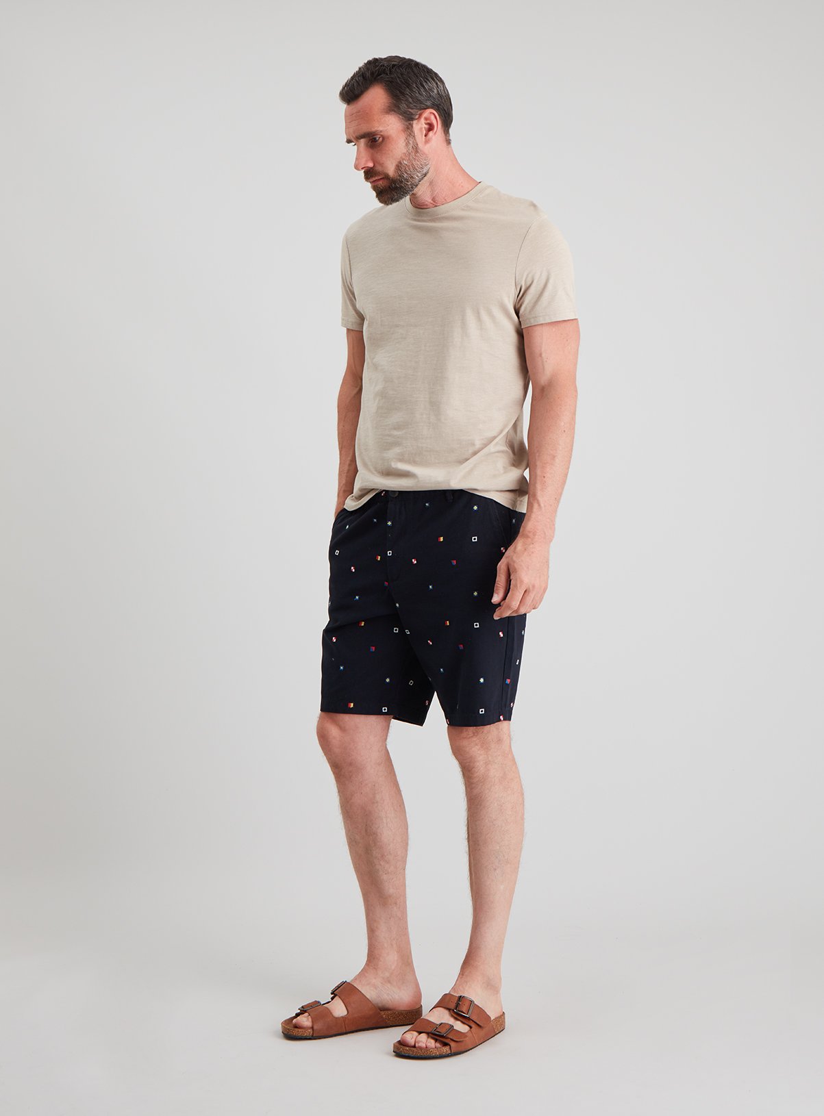 Navy Flag Embroidered Shorts Review