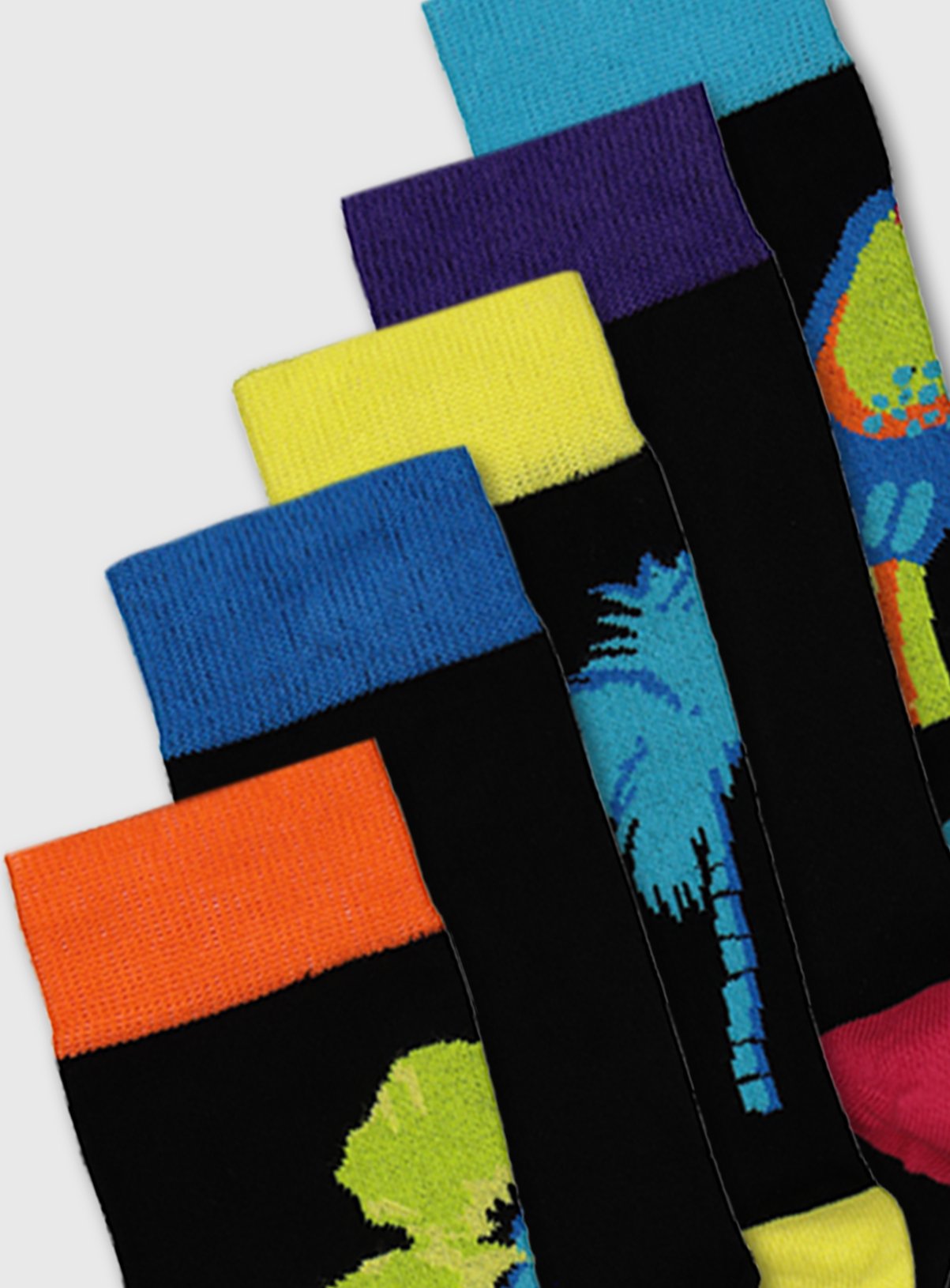 Multicoloured Tropical Bright Trouser Socks 5 Pack Review