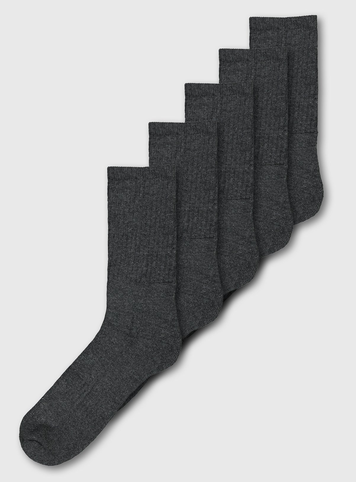 Charcoal Grey Ribbed Sports Socks 5 Pack Review