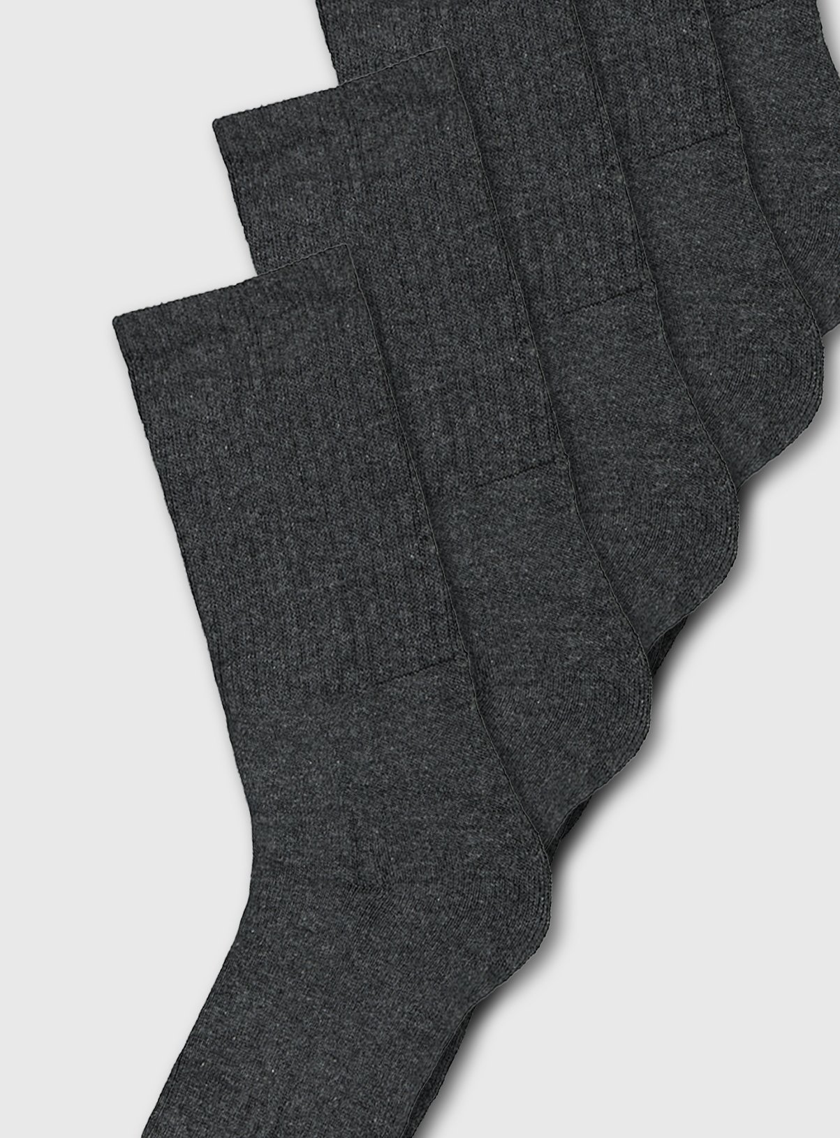 Charcoal Grey Ribbed Sports Socks 5 Pack Review