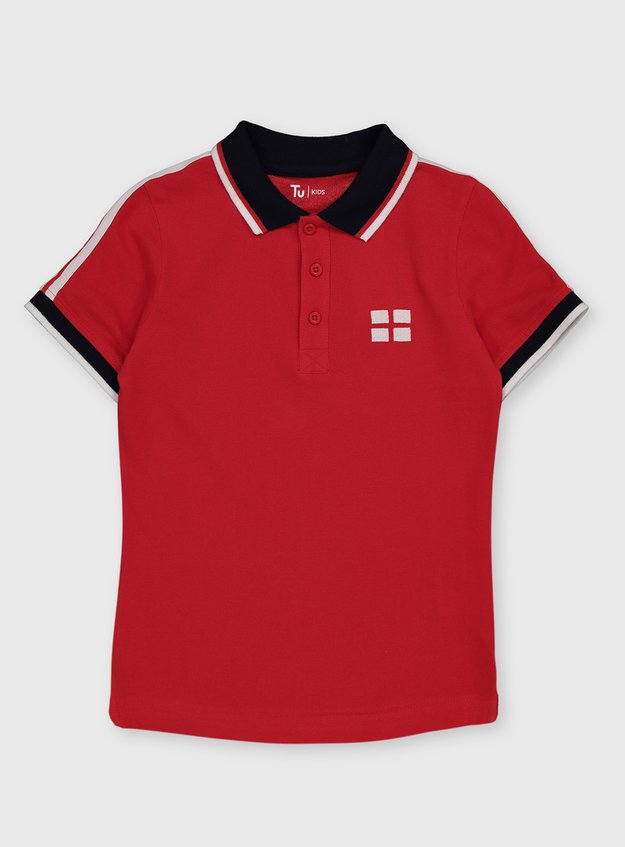 Kids Red England Euros Football Polo Shirt 3 14 Years Tu Clothing