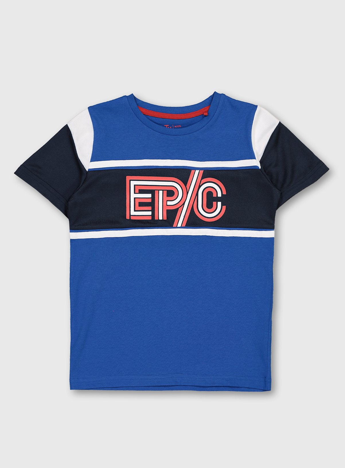 Blue Colour Block 'Epic' Slogan T-Shirt Review