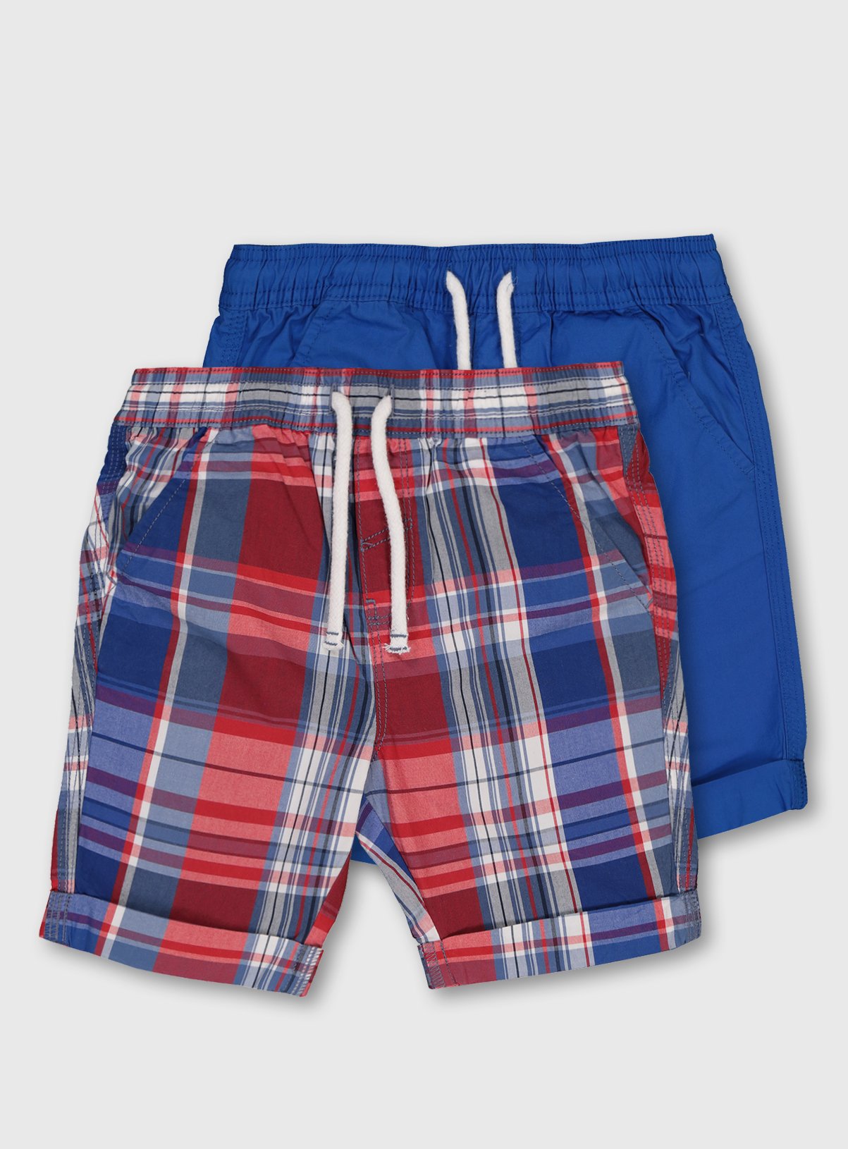Red Check & Blue Poplin Shorts 2 Pack Review